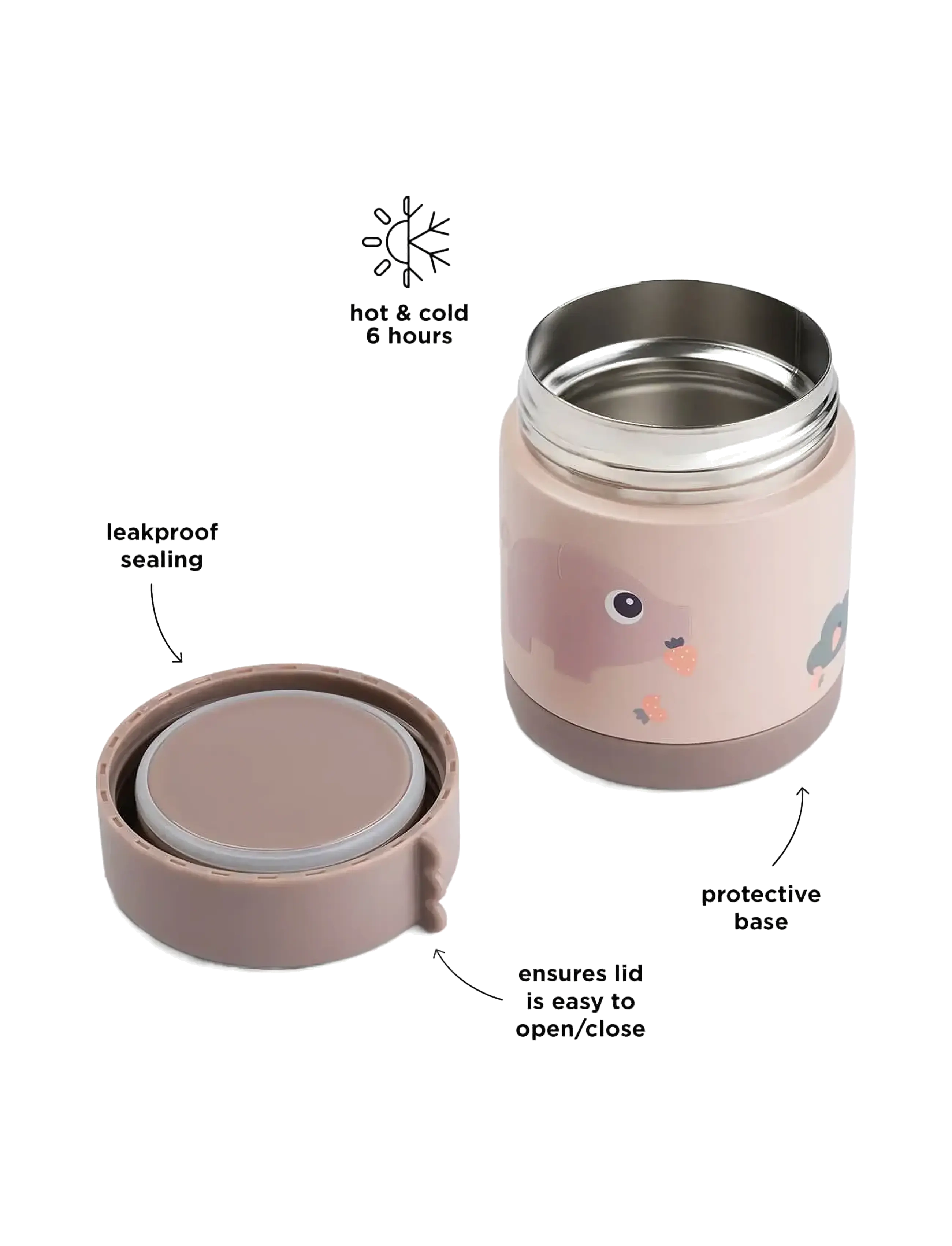 Done by Deer - Insulated food jar Tiny farm Powder 300 ml - mazuļu ēdiena trauki - powder - 3