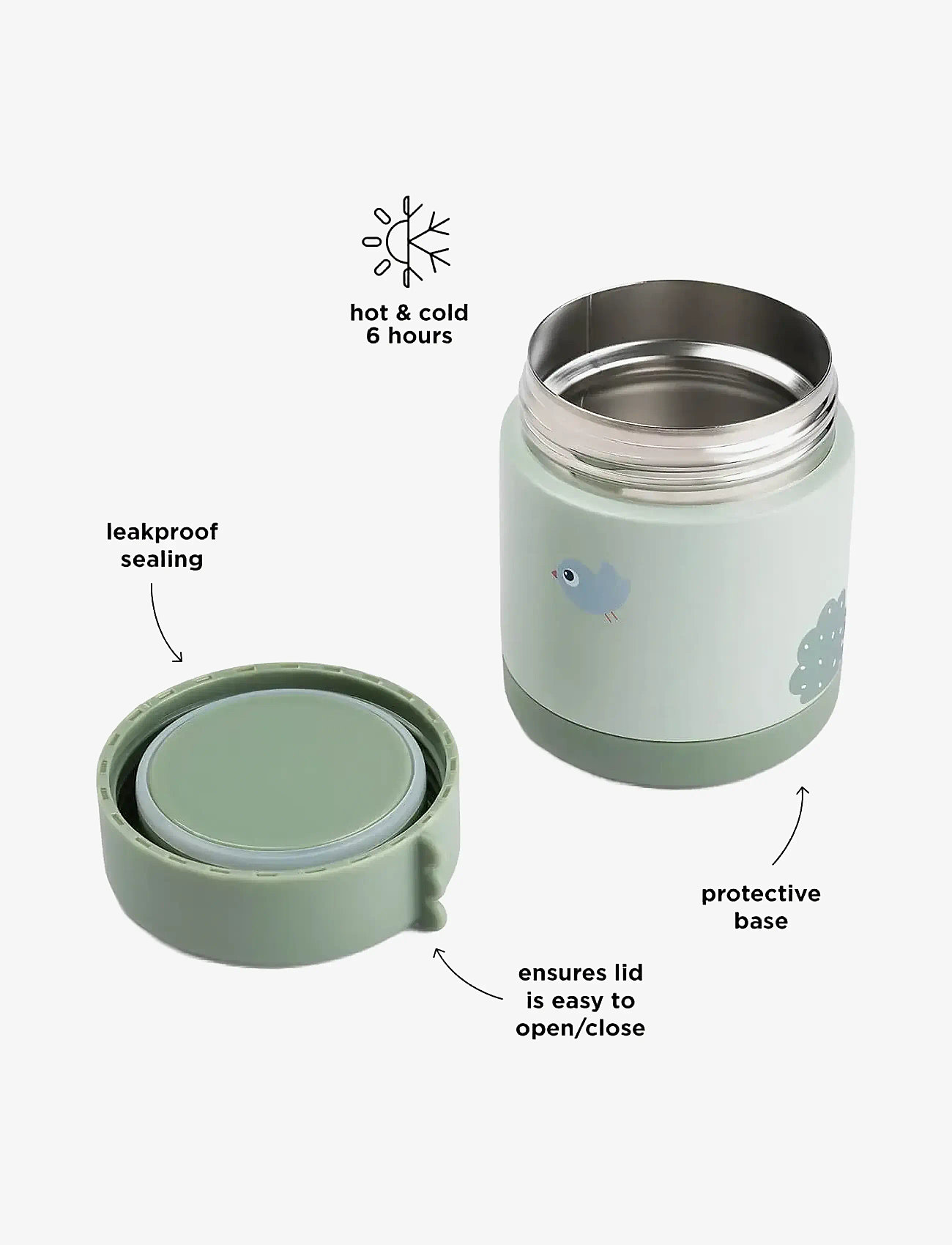 Done by Deer - Insulated food jar Playground Green 300 ml - beebitoidu anumad - green - 3
