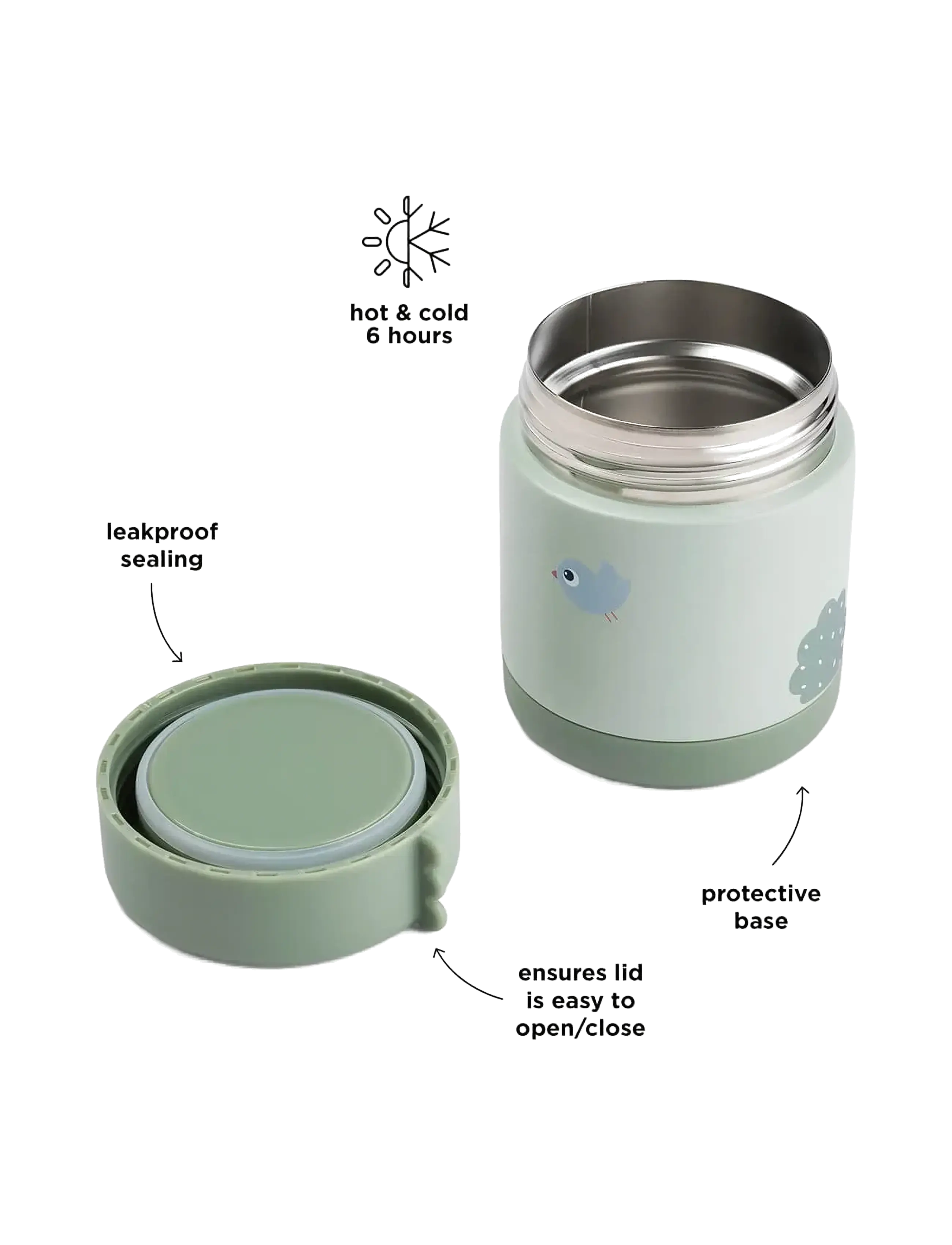 Done by Deer - Insulated food jar Playground Green 300 ml - behälter für babynahrung - green - 3