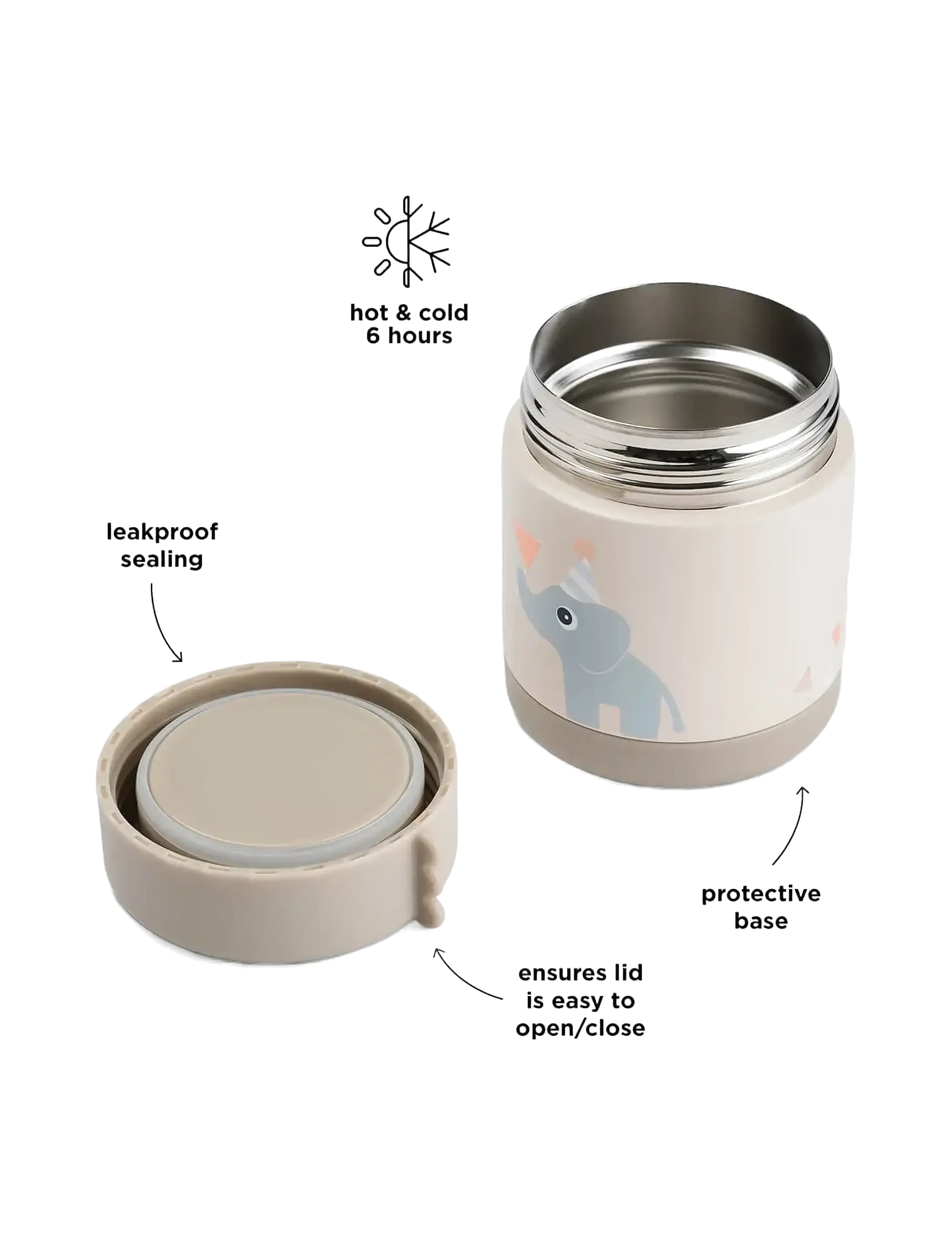 Done by Deer - Insulated food jar Celebration Sand 300 ml - bakjes voor babyvoeding - sand - 3