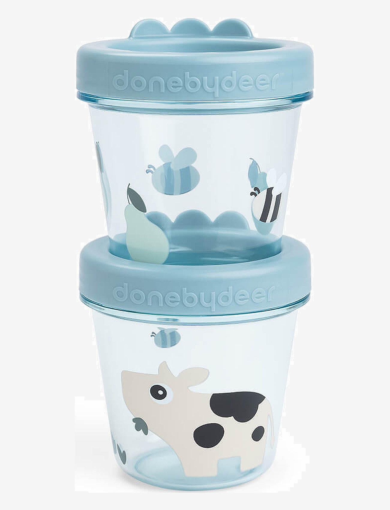 Done by Deer - Baby food container 2-pack Tiny farm Blue - baby food containers - blue - 0