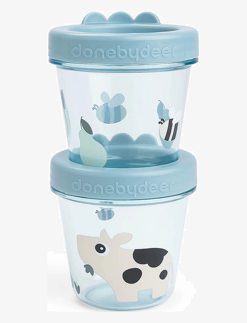 Done by Deer - Baby food container 2-pack Tiny farm Blue - pojemniki na żywność dla niemowląt - blue - 0