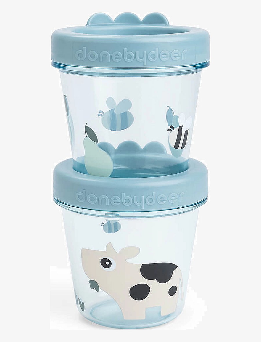 Done by Deer - Baby food container 2-pack Tiny farm Blue - beebitoidu anumad - blue - 0