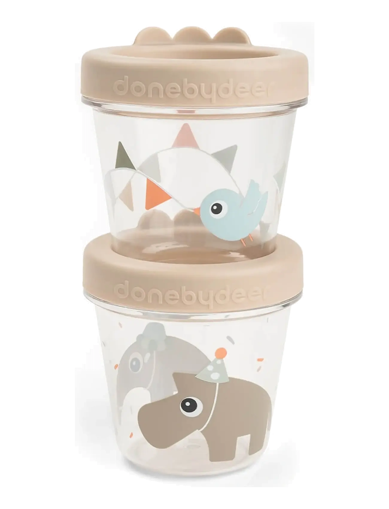 Done by Deer Baby food container 2-pack Celebration Sand - Beebitooted - SAND / beige