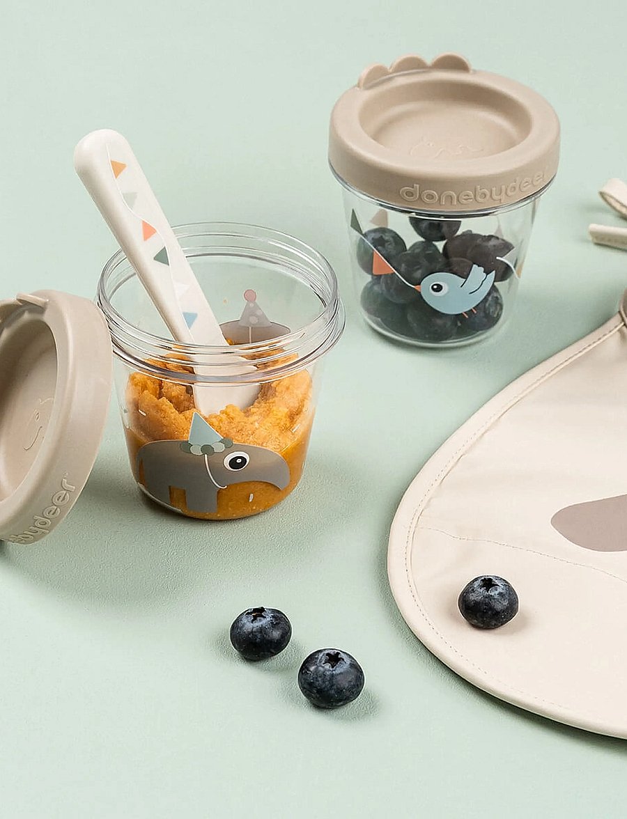 Done by Deer - Baby food container 2-pack Celebration Sand - behälter für babynahrung - sand - 0