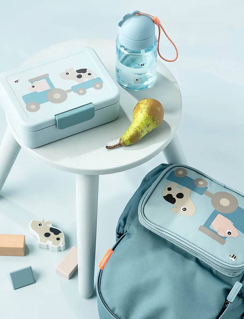 Done by Deer - Lunch box w/divider Tiny farm Blue - pudełka śniadaniowe - blue - 0