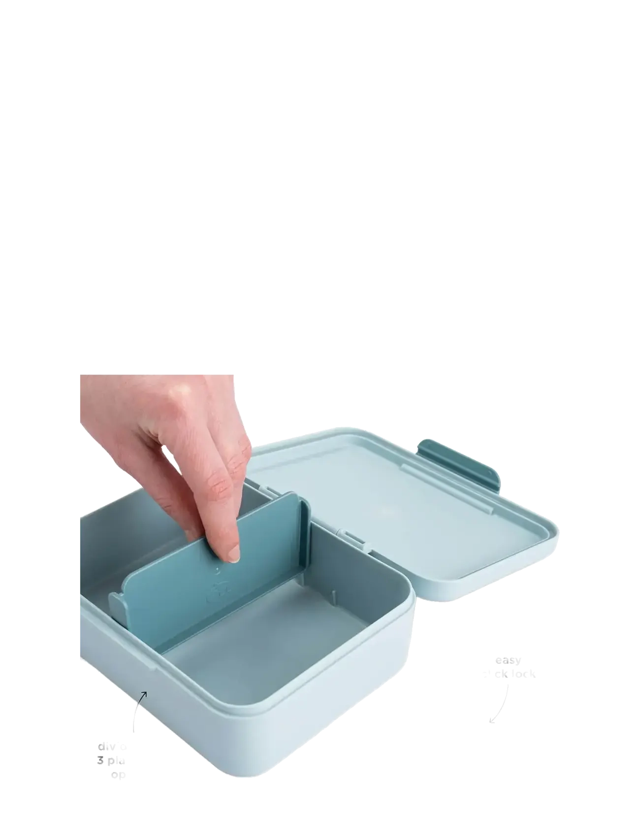 Done by Deer - Lunch box w/divider Tiny farm Blue - lunch trommel - blue - 3