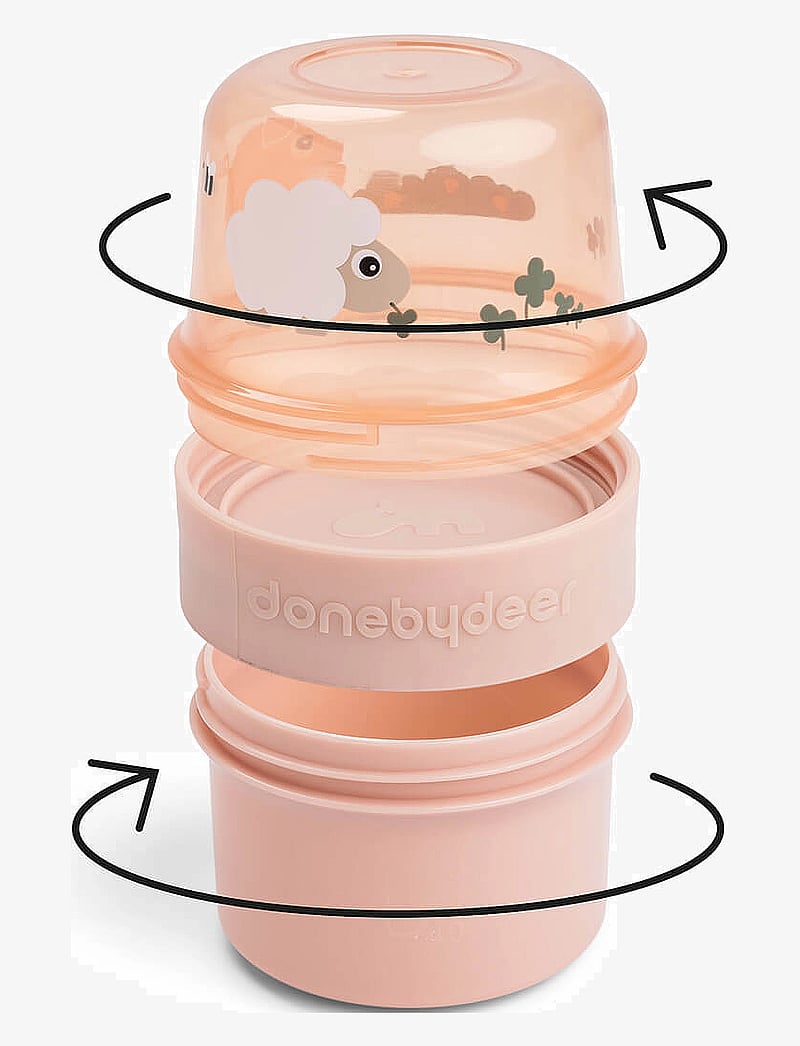 Done by Deer - To go 2-way snack container S Tiny farm Powder - bakjes voor babyvoeding - powder - 1