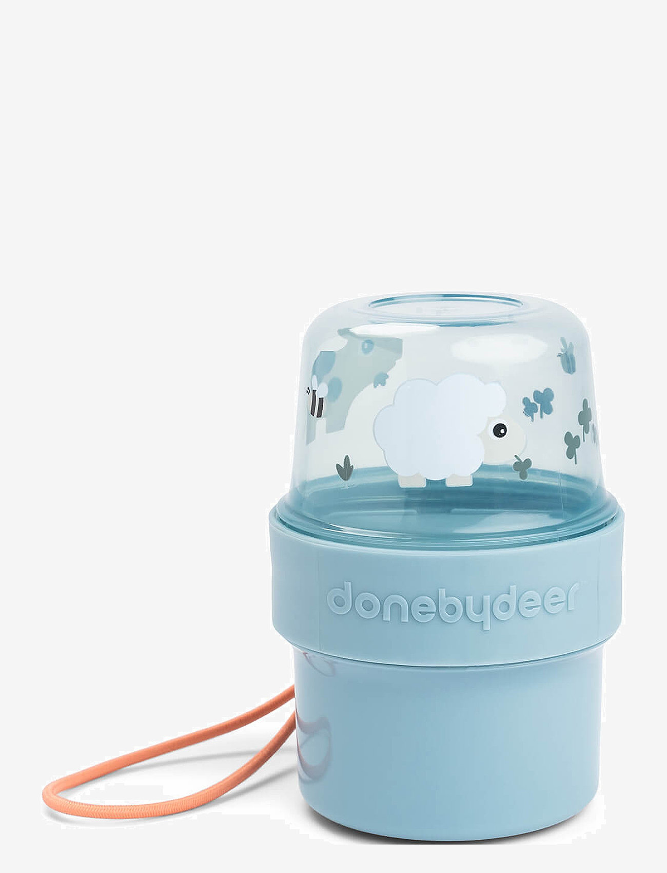 Done by Deer - To go 2-way snack container S Tiny farm Blue - baby food containers - blue - 0