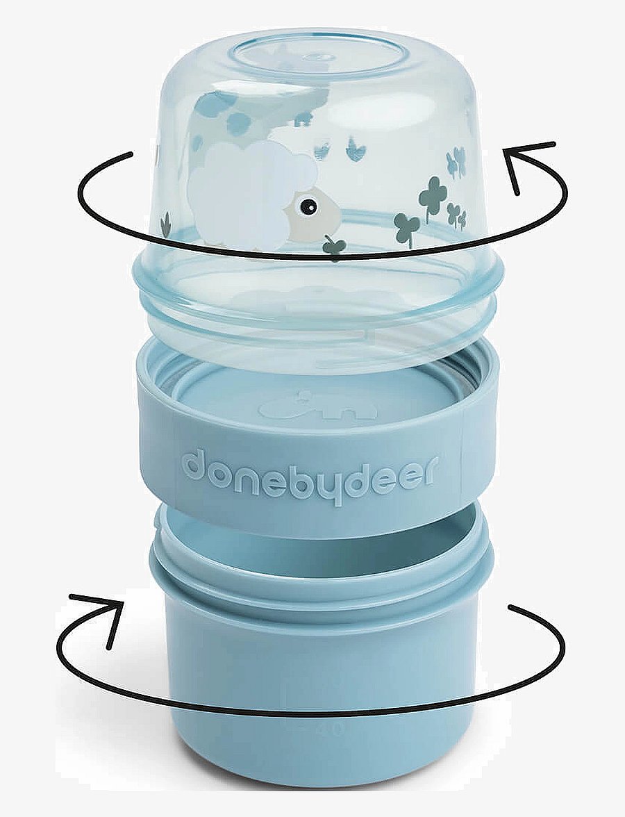 Done by Deer - To go 2-way snack container S Tiny farm Blue - bakjes voor babyvoeding - blue - 1