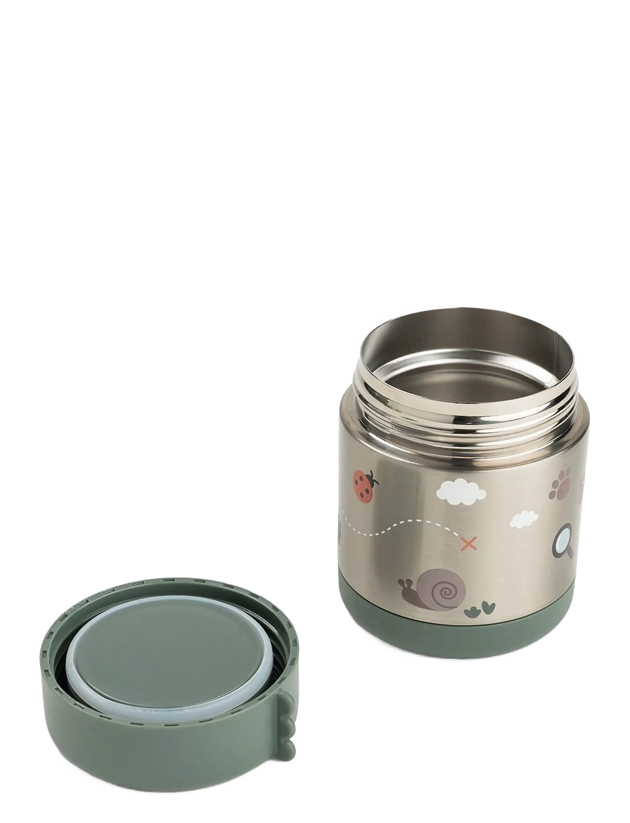 Done by Deer - Insulated food jar Tiny trails Green 300 ml - opbevaringsbøtter til babymad - green - 2