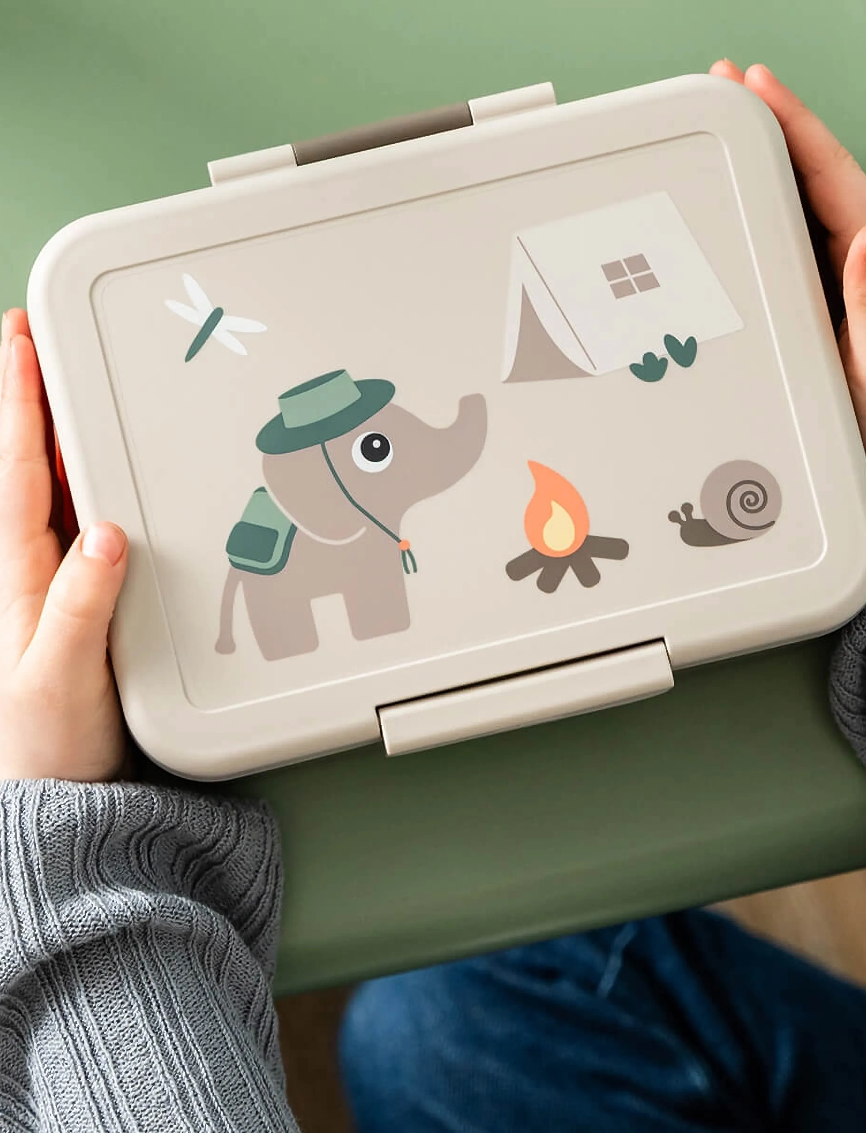 Done by Deer - Lunch box w/divider Tiny trails Sand - madkasser - sand - 3