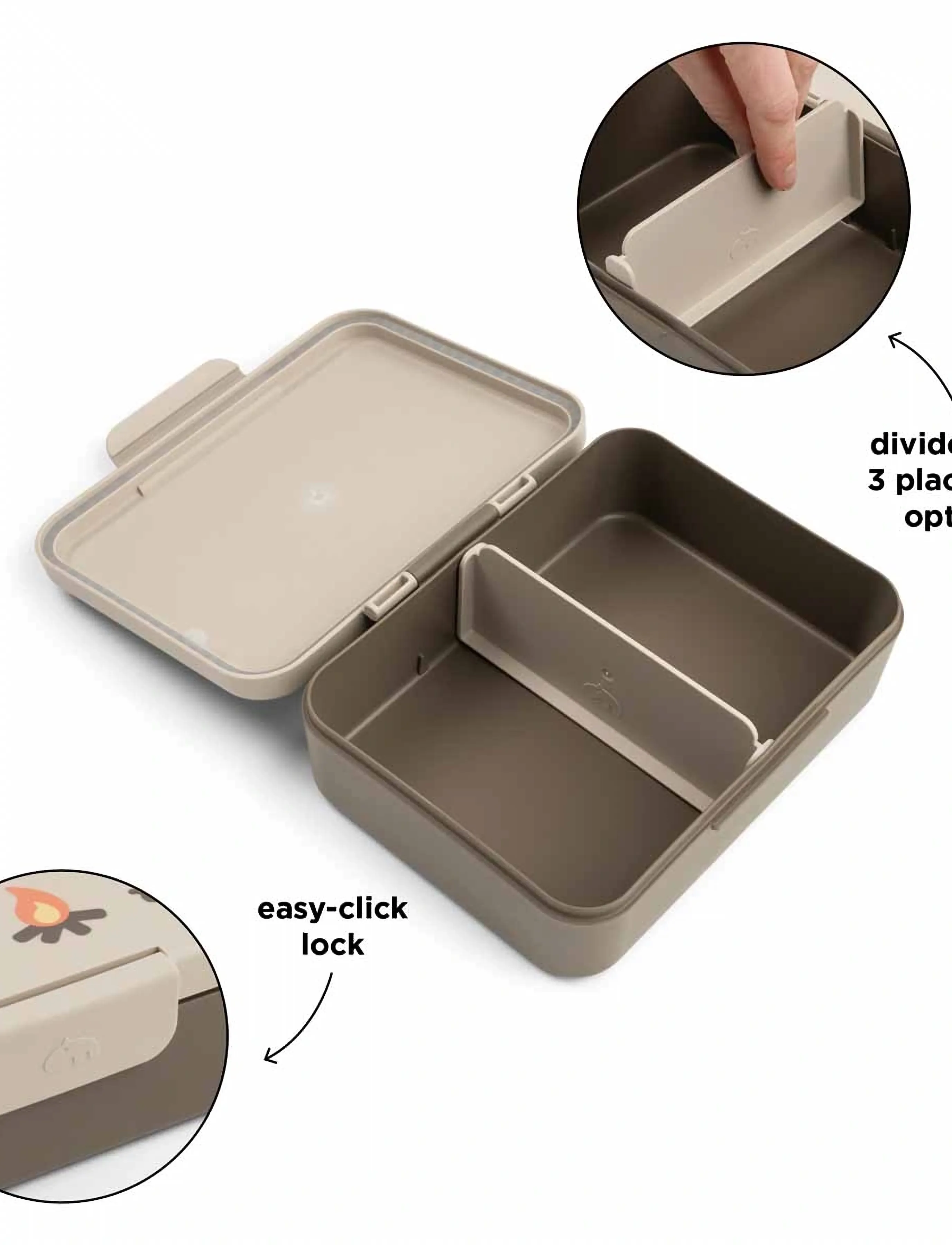 Done by Deer - Lunch box w/divider Tiny trails Sand - madkasser - sand - 5