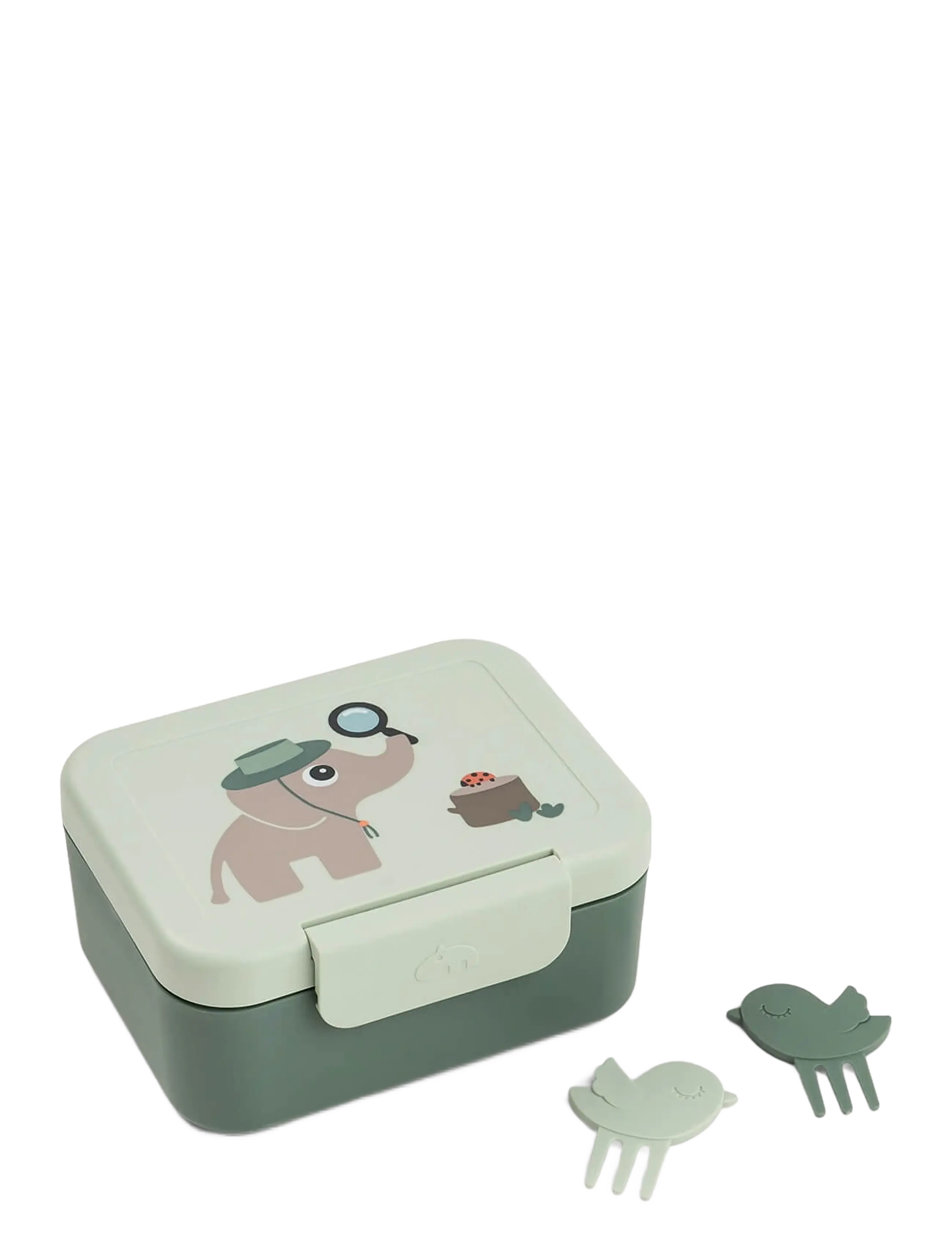 Done by Deer Tiny Lunch Box W/Snack Picks Tiny Trails Green, 13X 11X H 6 cm, Green, Baby Feeding > Baby Food Containers, Børn
