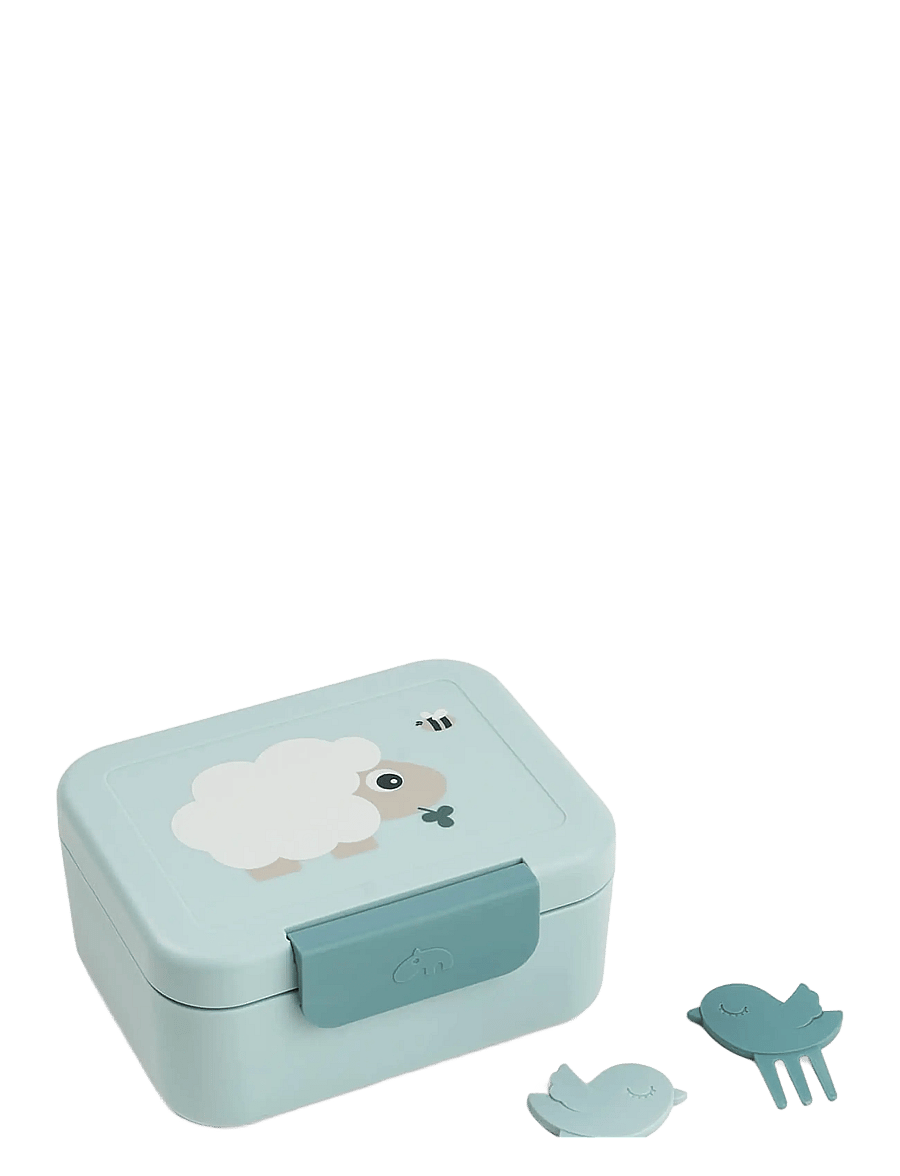 Done by Deer - Tiny lunch box w/snack picks Tiny farm Blue - matlådor - blue - 1