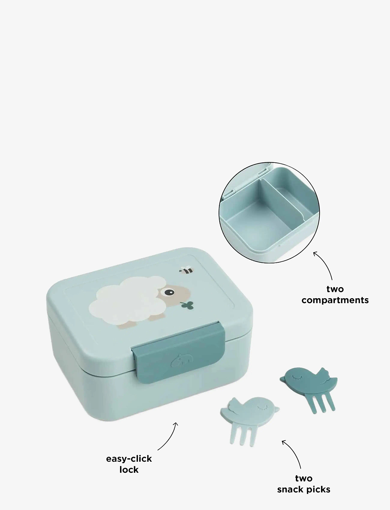 Done by Deer - Tiny lunch box w/snack picks Tiny farm Blue - lunch boxes & food containers - blue - 3