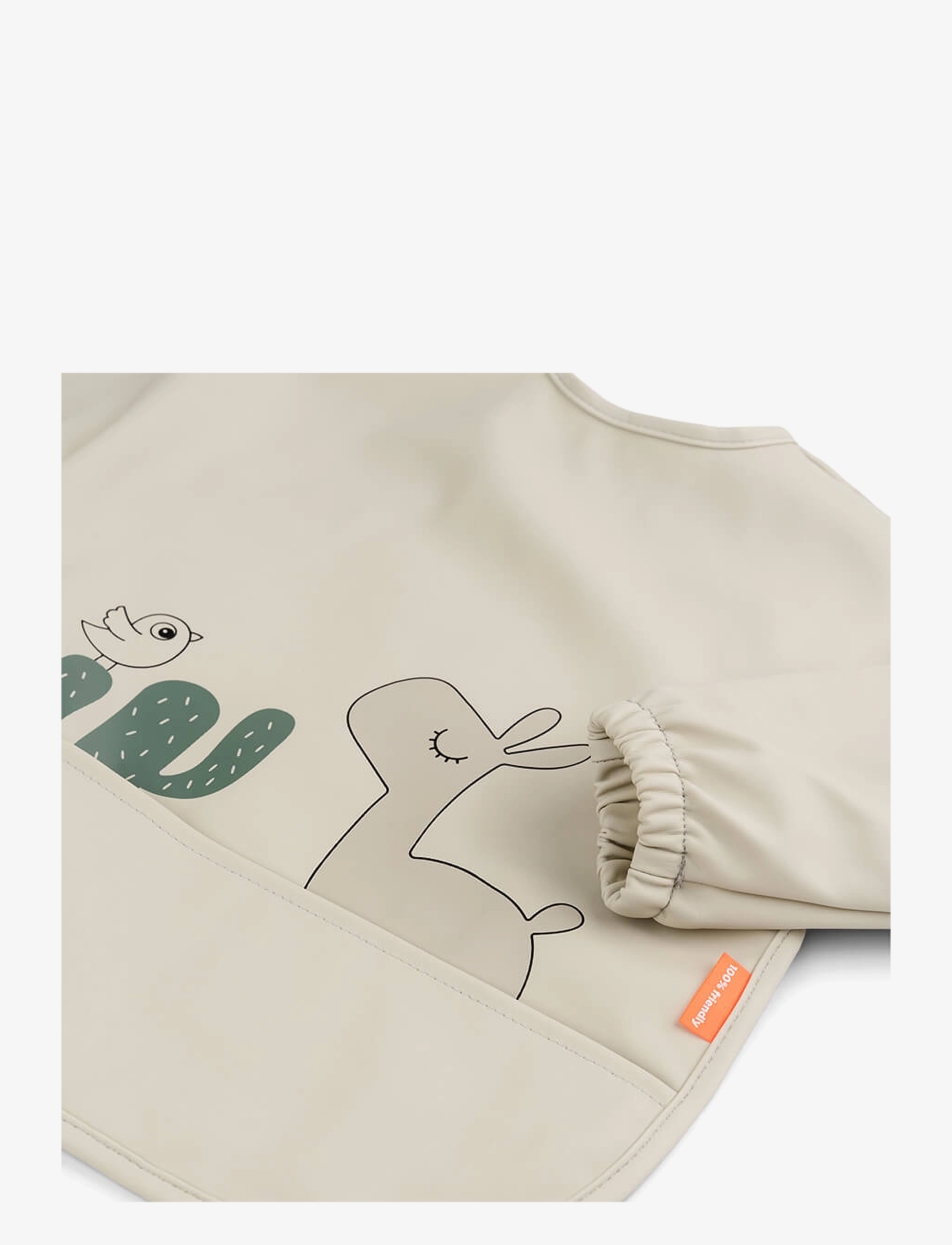 Done by Deer - Sleeved pocket bib Lalee Sand - ilgų rankovių seilinukai - sand - 1