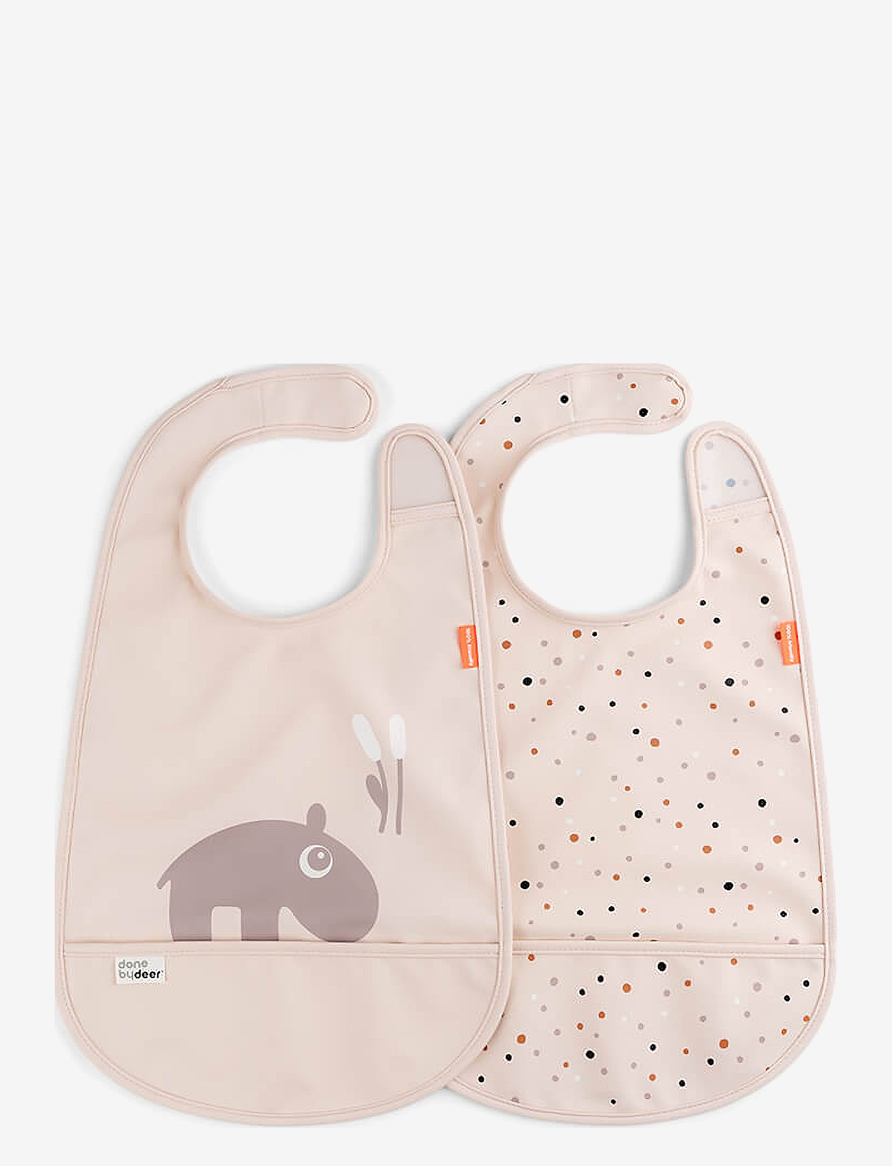 Done by Deer Bib W/Velcro 2-Pack Ozzo Powder, 42X 26.5 cm, Bibs, Mehrfarbig/gemustert - Sleeveless Kinder
