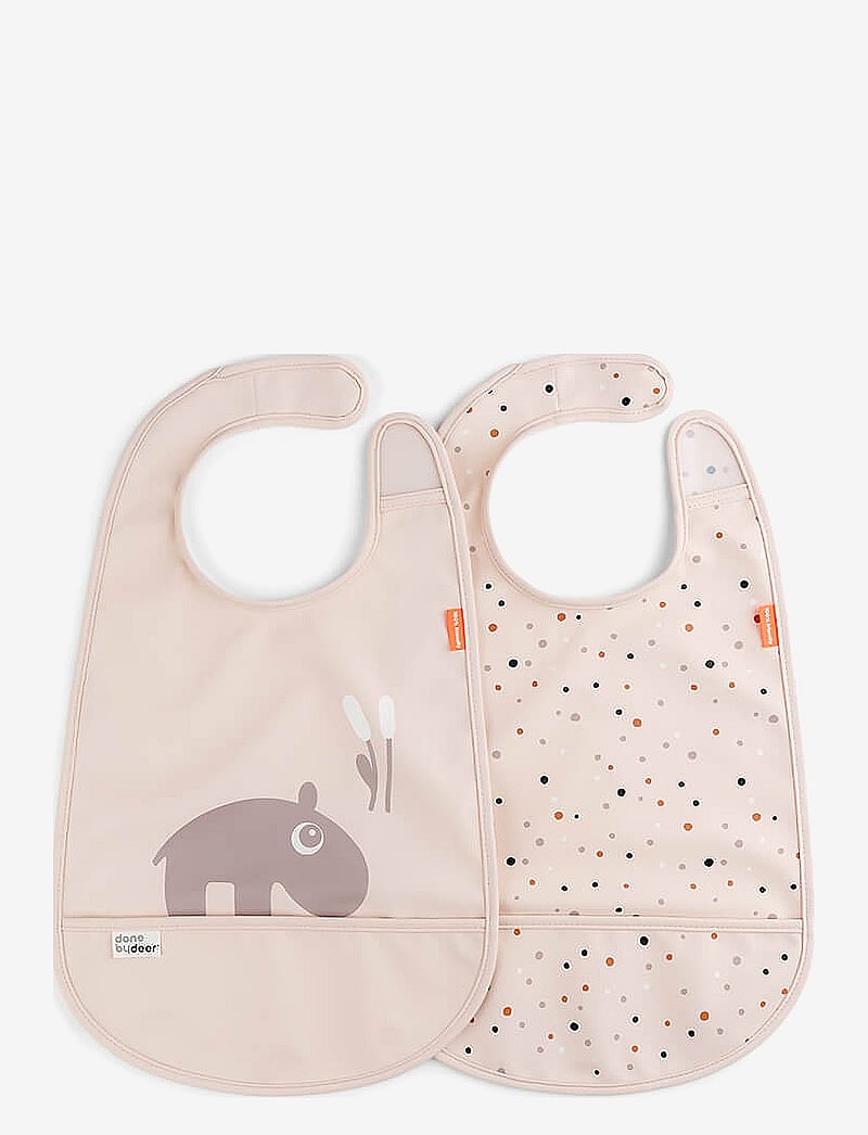 Done by Deer - Bib w/velcro 2-pack Ozzo Powder - varrukateta pudipõlled - powder - 0