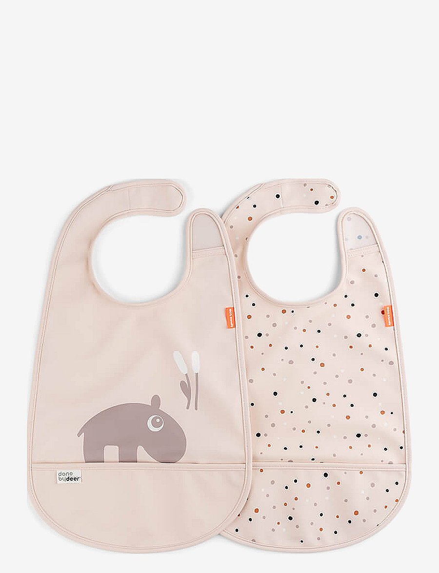 Done by Deer - Bib w/velcro 2-pack Ozzo Powder - varrukateta pudipõlled - powder - 0