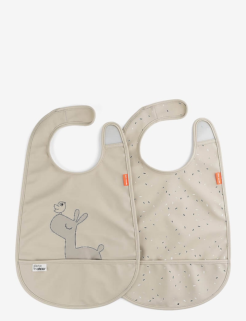 Done by Deer - Bib w/velcro 2-pack Lalee Sand - varrukateta pudipõlled - sand - 0