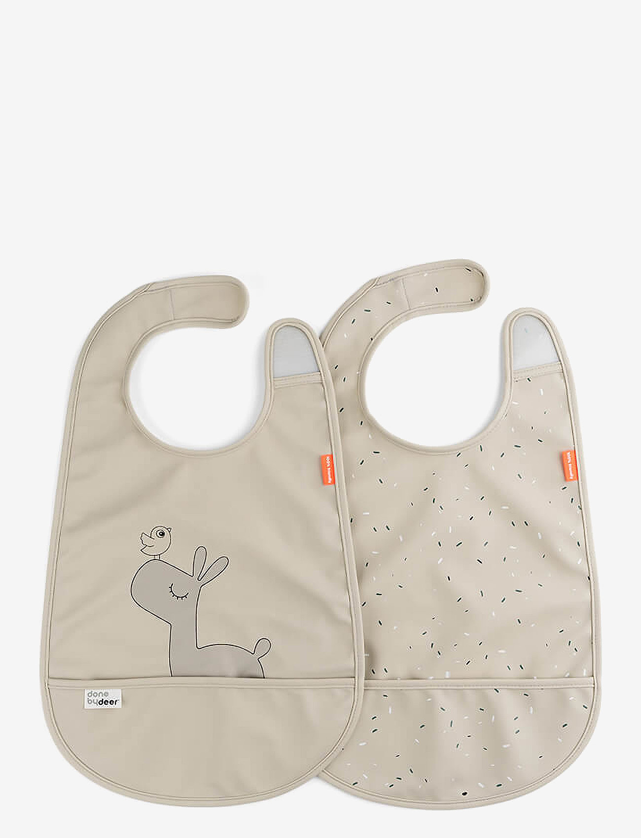 Done by Deer Bib w/velcro 2-pack Lalee Sand - 4 for 3 - SAND / multi