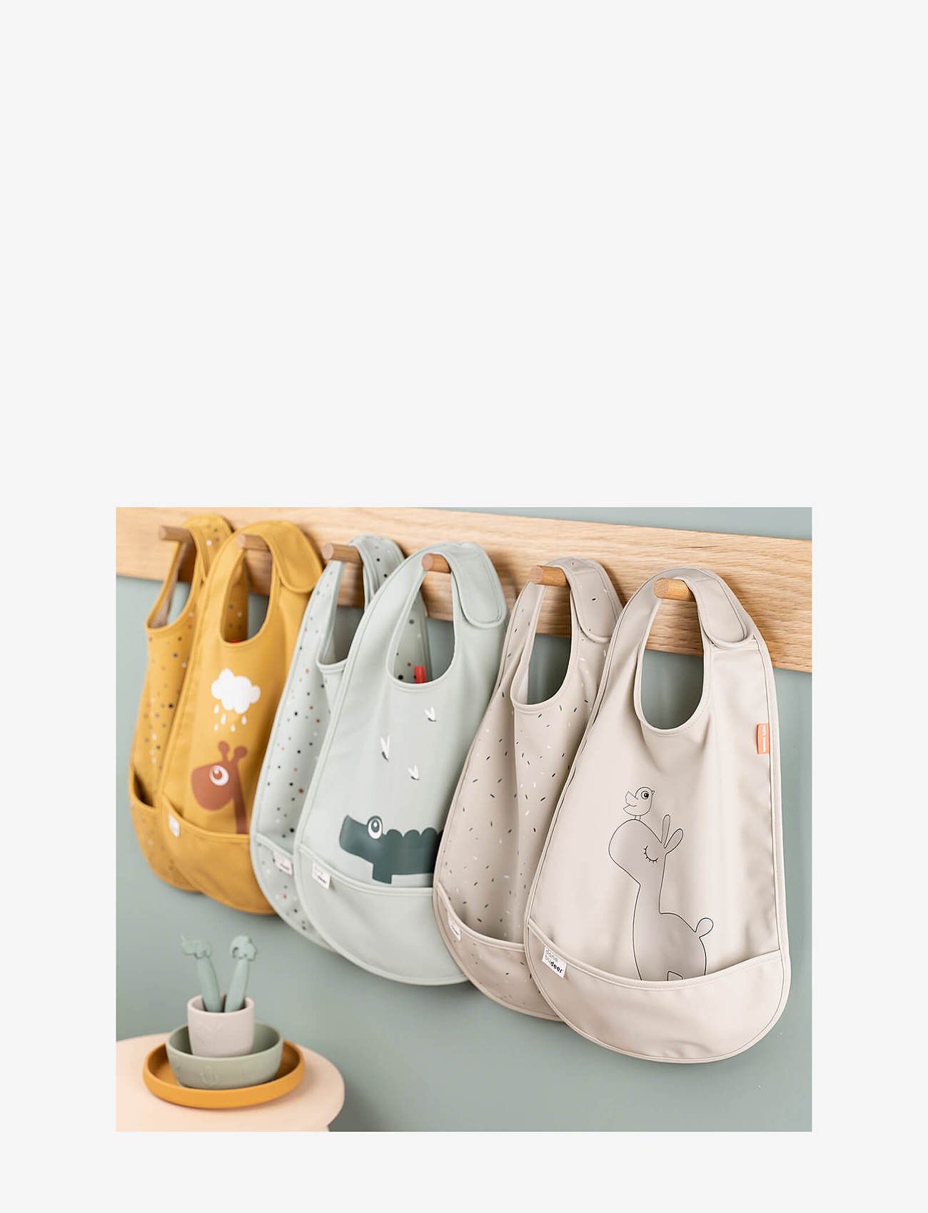Done by Deer - Bib w/velcro 2-pack Lalee Sand - varrukateta pudipõlled - sand - 2