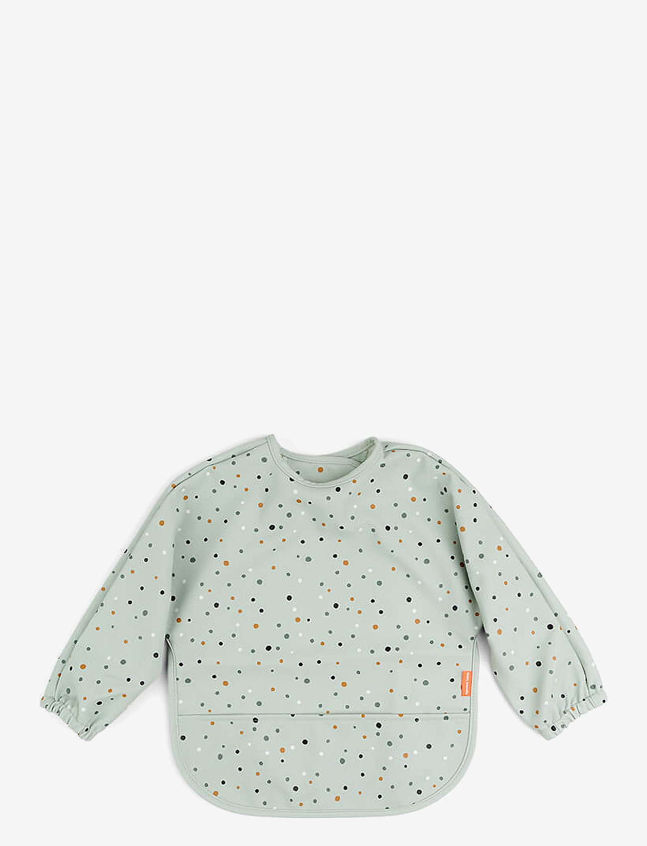 Done by Deer Sleeved Pocket Bib Happy Dots Green, LENGTH FRONT:34 cm SLEEVE WIDTH:72 cm, Bibs, Grün - Long Sleeve Bib, Kinder