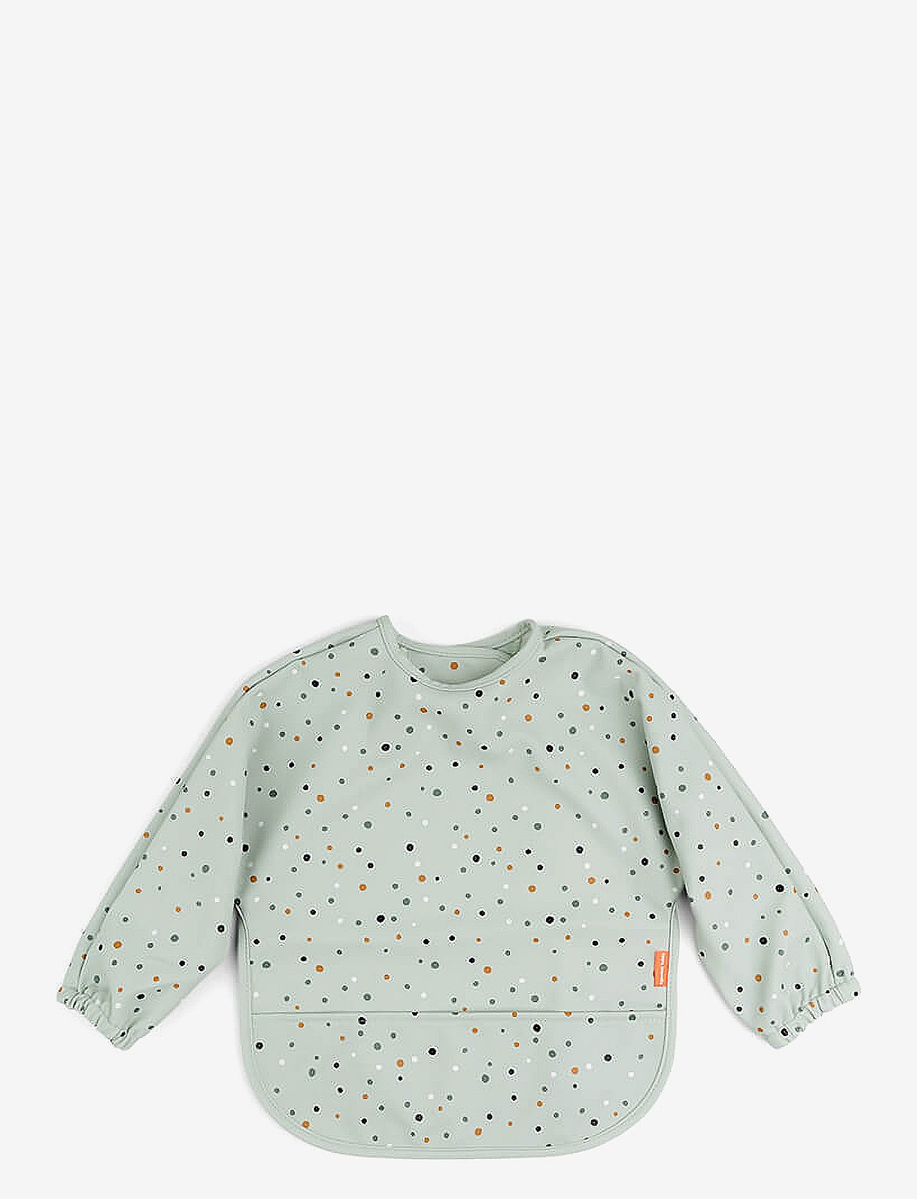 Sleeved pocket bib Happy dots Green