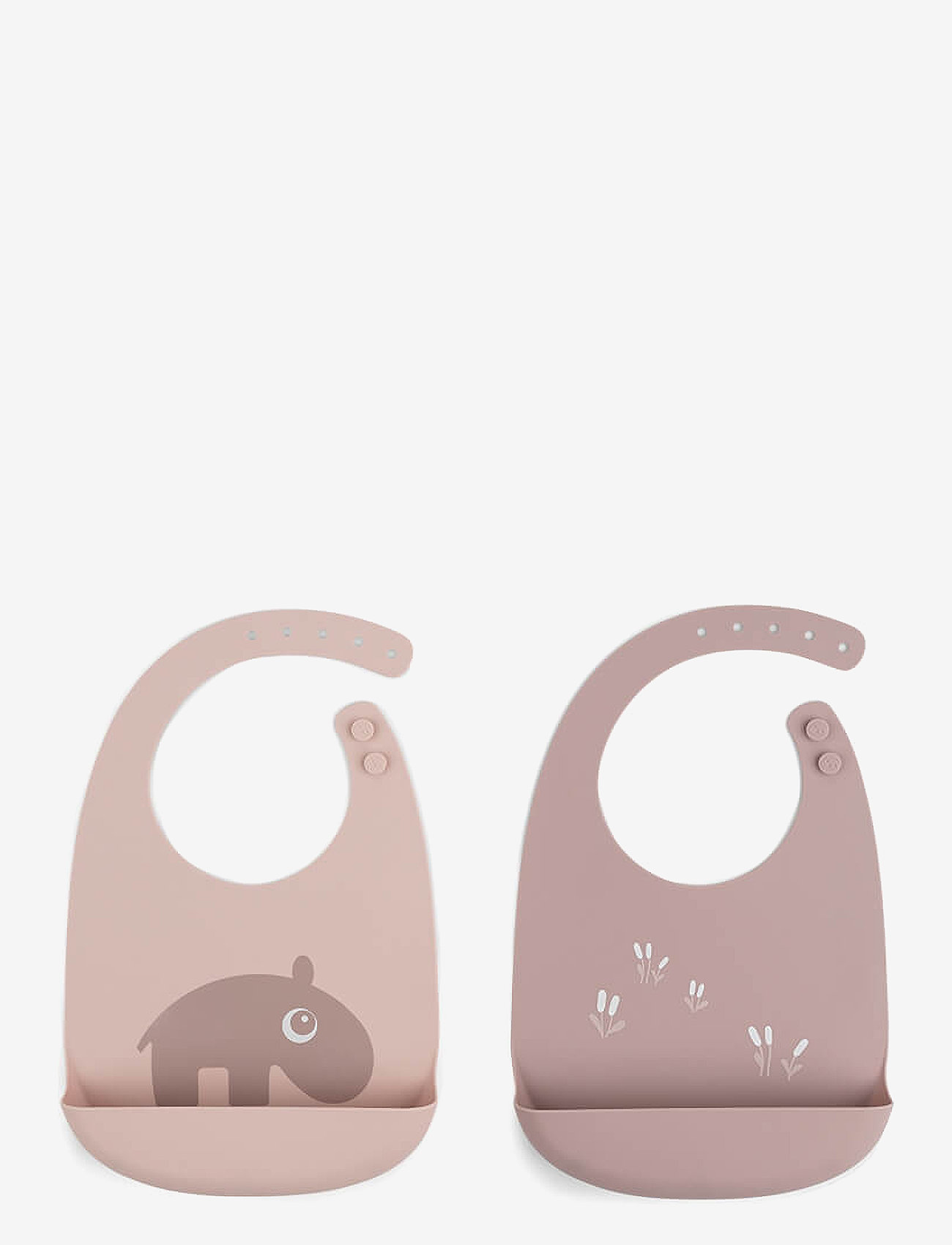 Done by Deer Silicone bib 2-pack Ozzo Powder - Beebitooted - POWDER / pink/rose