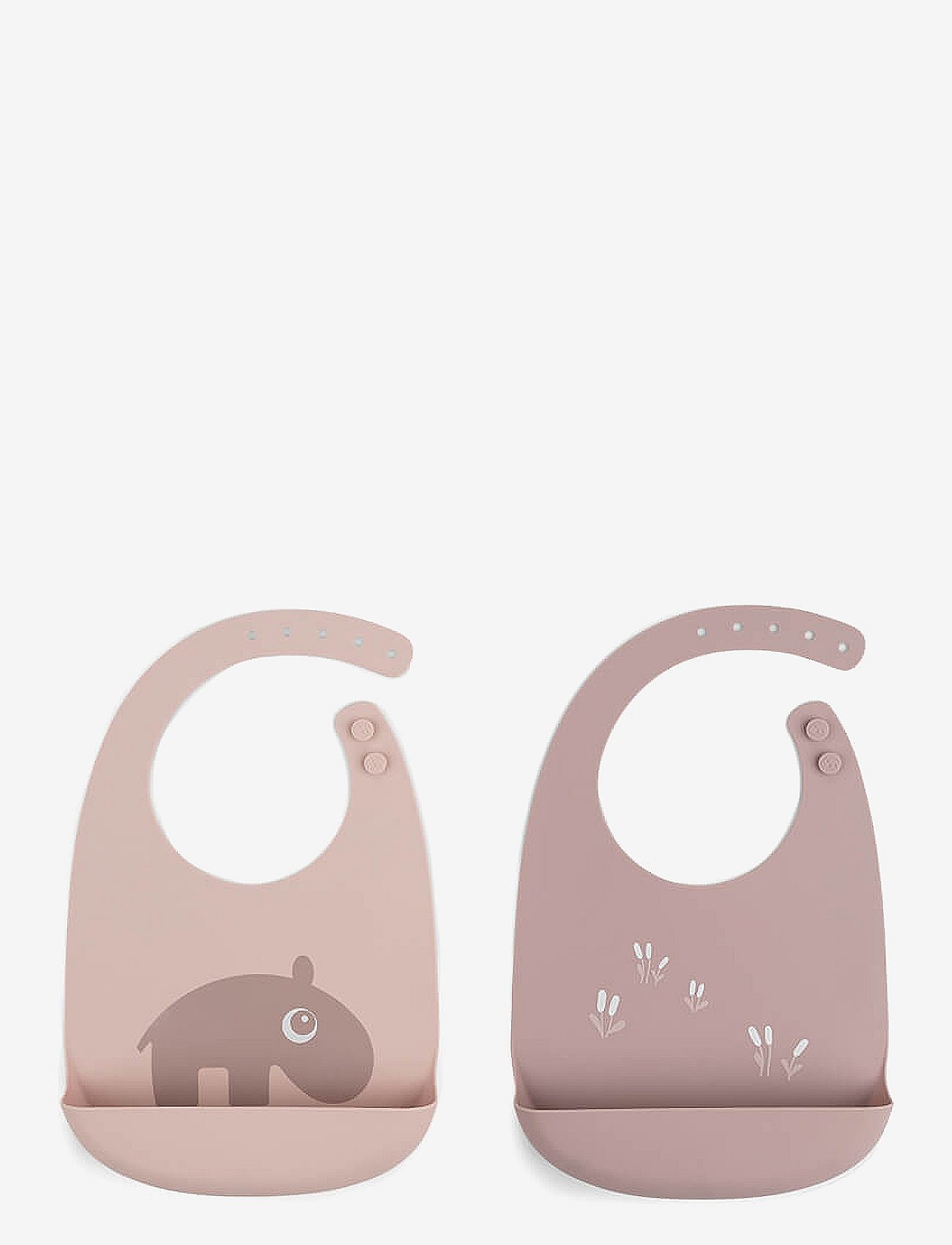 Done by Deer Silicone Bib 2-Pack Ozzo Powder - Pink - 27X 19X 3.5CM
