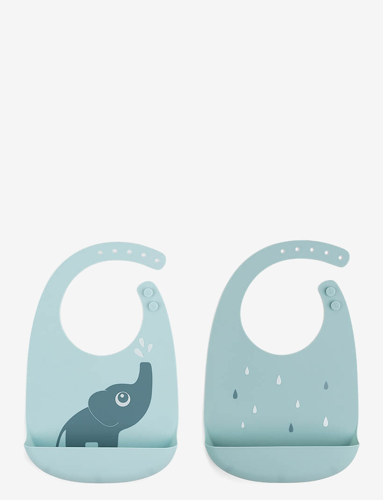 Done by Deer Silicone bib 2-pack Elphee Blue - Matartími - BLUE / blue