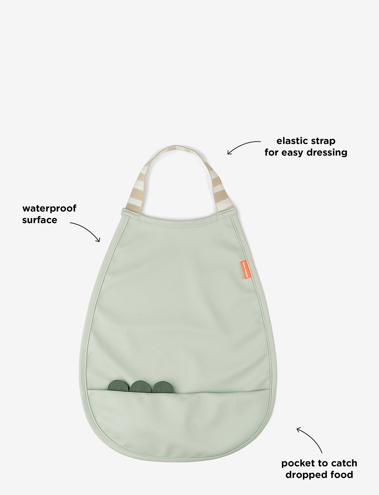 Done by Deer - Pull-over bib Croco Green - Ärmellose lätzchen - green - 2