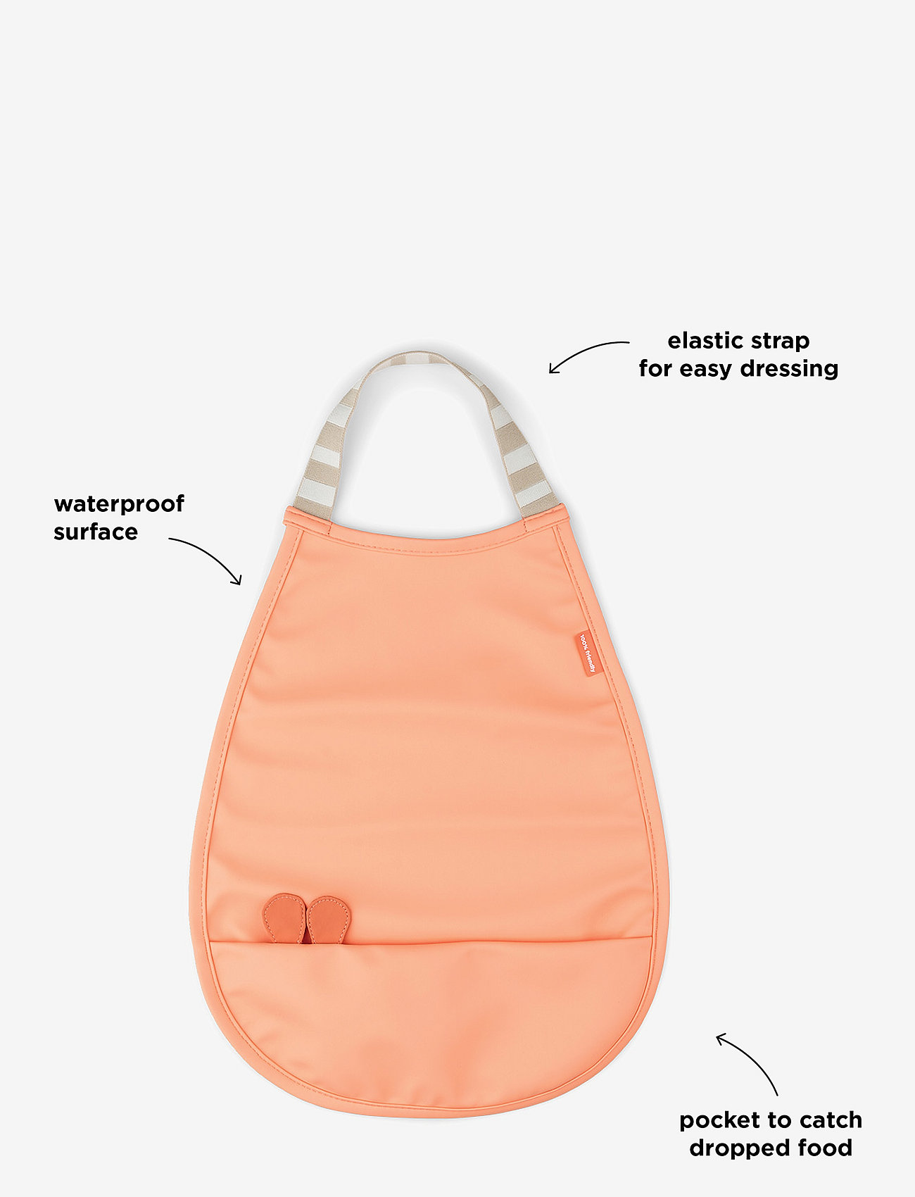 Done by Deer - Pull-over bib Raffi Coral - coral - 1