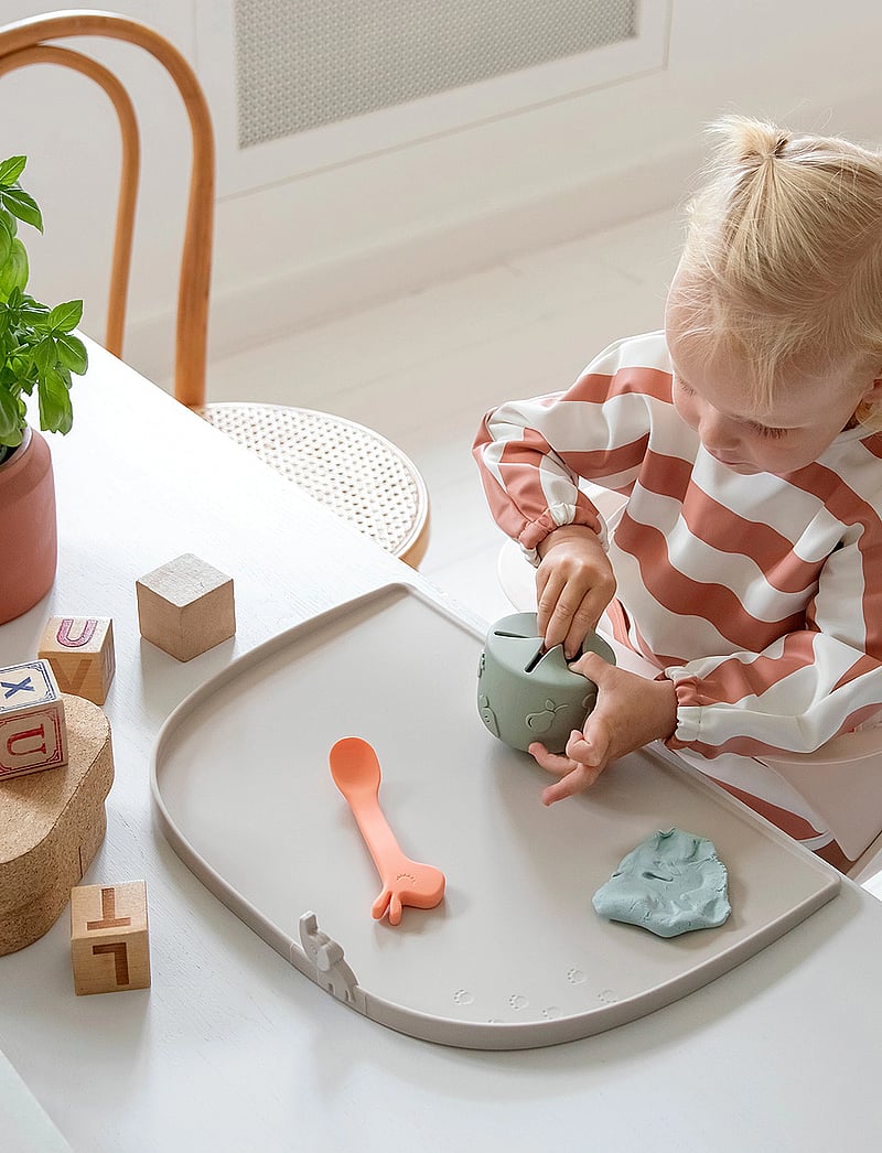 Done by Deer - Sleeved pocket bib Stripes Blue - langarmlätzchen - blue - 0