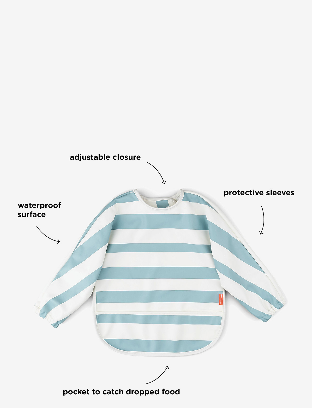 Done by Deer - Sleeved pocket bib Stripes Blue - langarmlätzchen - blue - 2