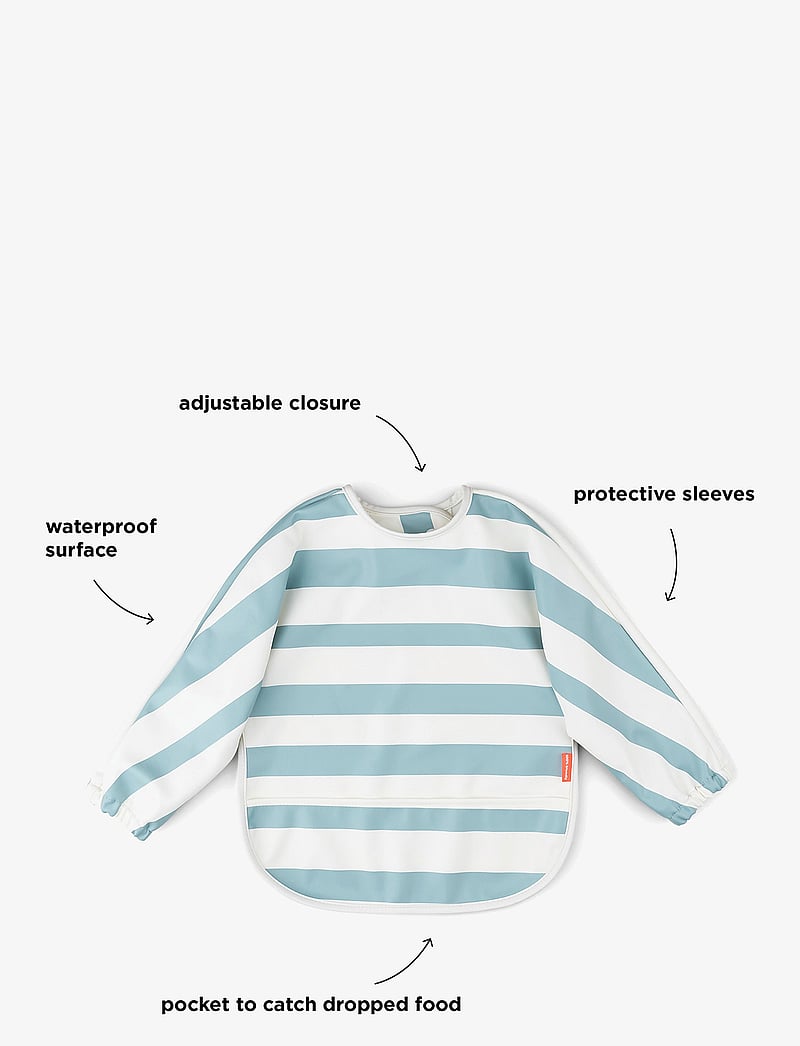 Done by Deer - Sleeved pocket bib Stripes Blue - langarmlätzchen - blue - 2