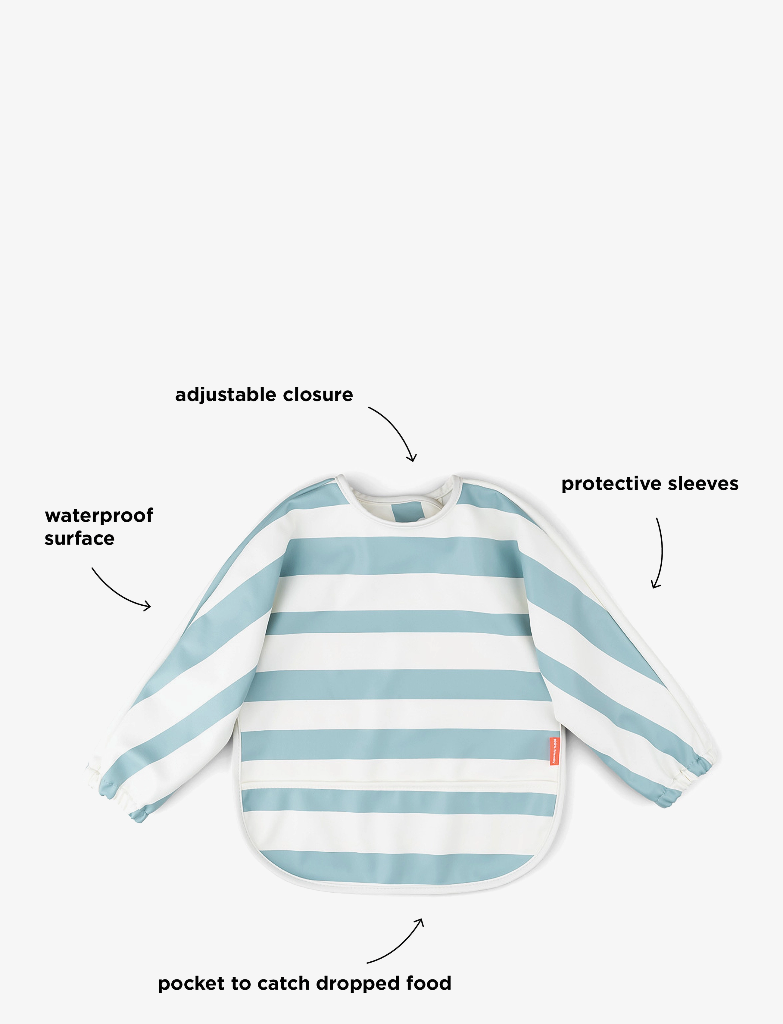 Done by Deer - Sleeved pocket bib Stripes Blue - langarmlätzchen - blue - 2
