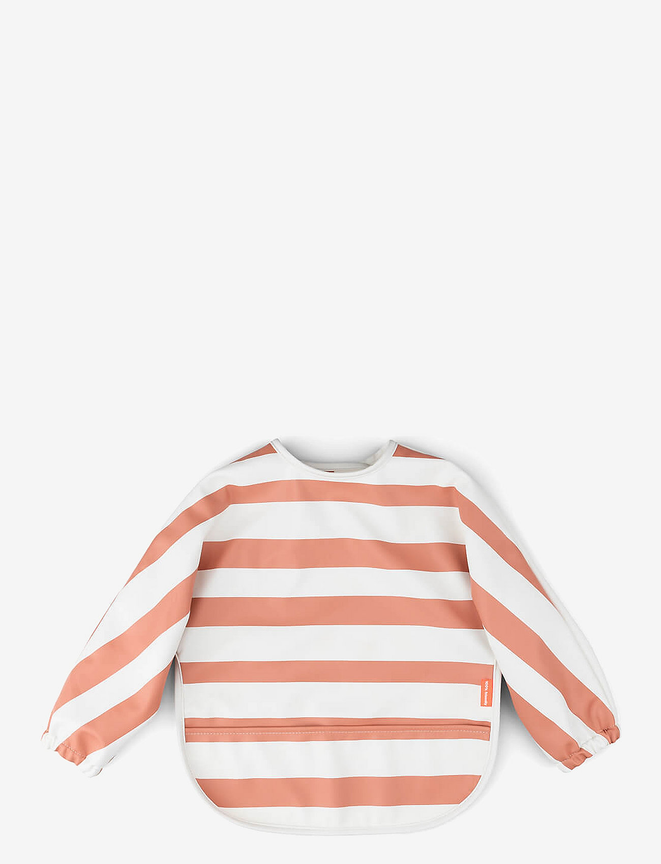 Done by Deer - Sleeved pocket bib Stripes Papaya - langarmlätzchen - papaya - 1