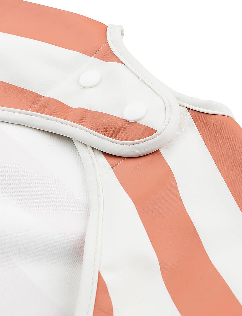 Done by Deer - Sleeved pocket bib Stripes Papaya - langarmlätzchen - papaya - 3