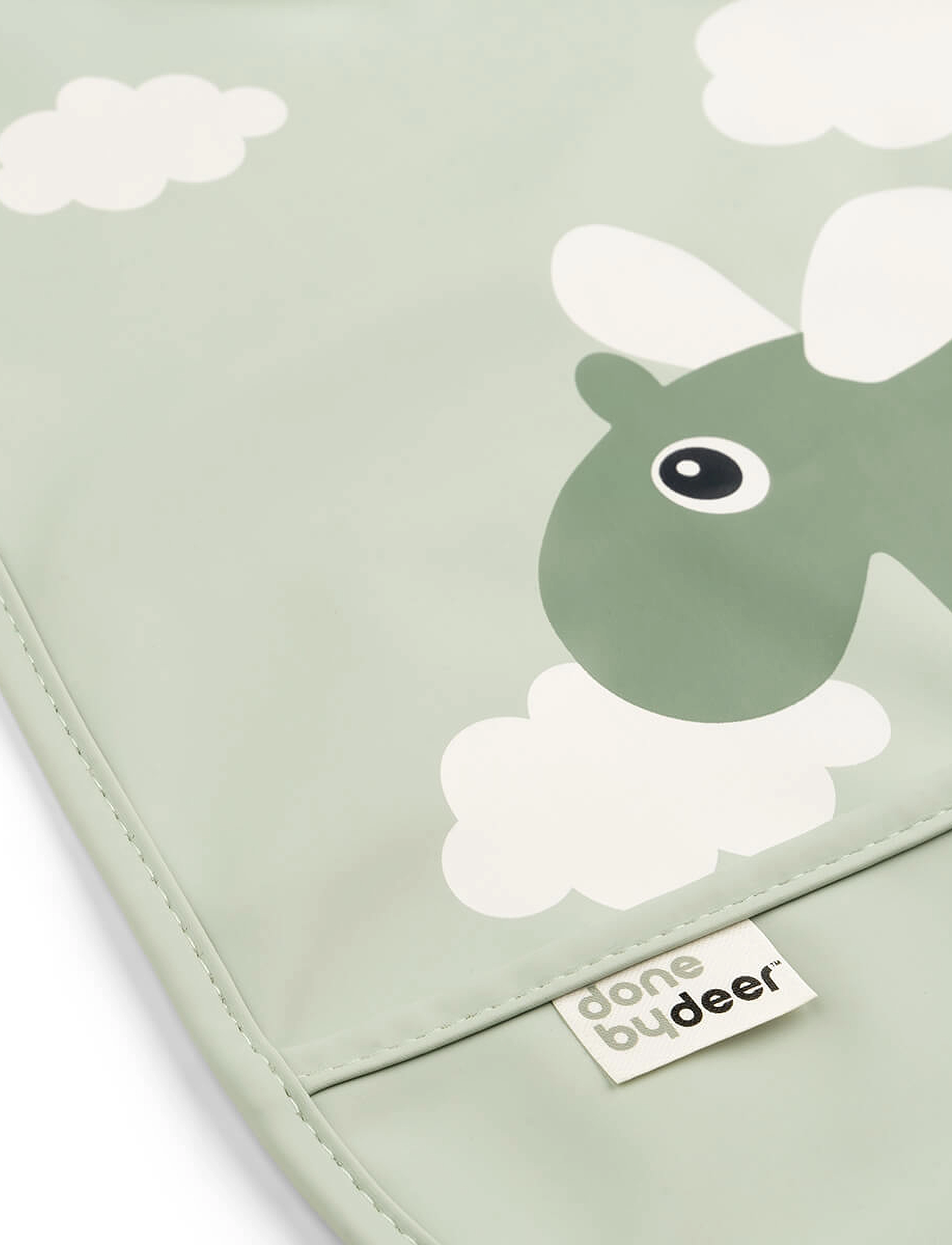 Done by Deer Bib W/Velcro Happy Clouds Green, One Size, Bibs, Grün - Sleeveless Kinder