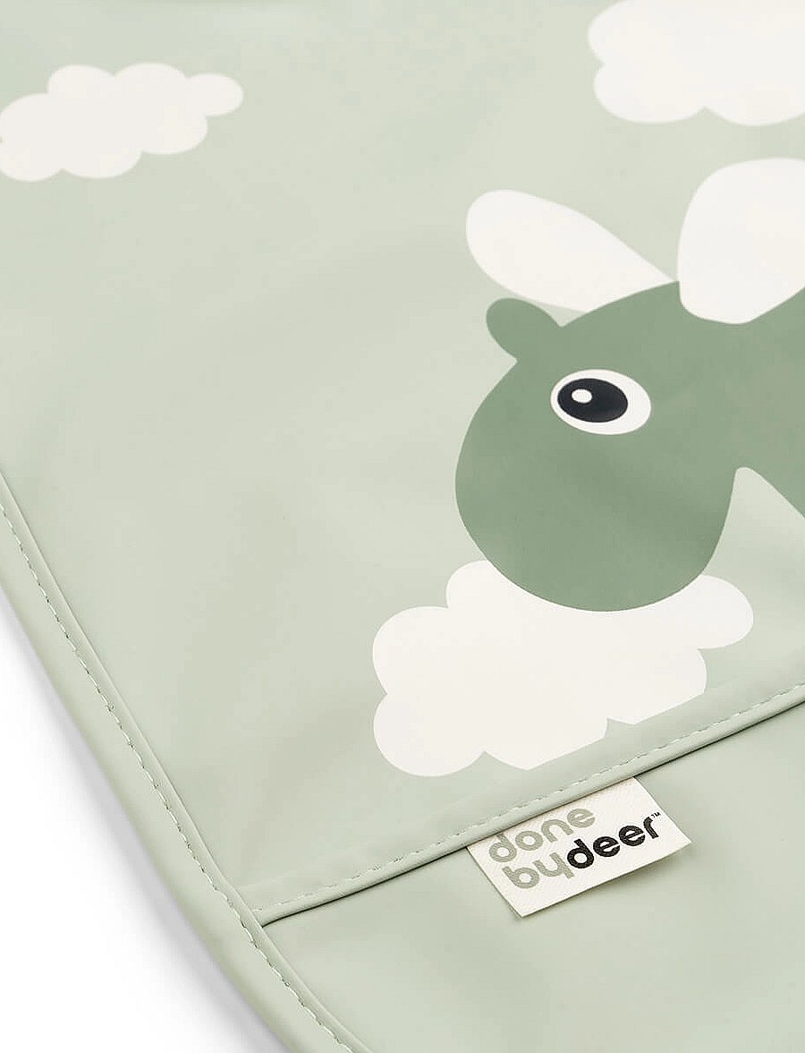 Done by Deer - Bib w/velcro Happy clouds Green - Ärmellose lätzchen - green - 0
