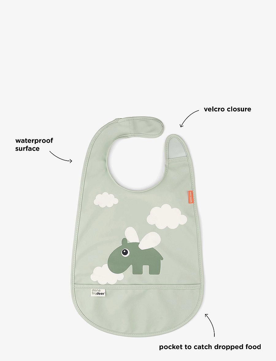 Done by Deer - Bib w/velcro Happy clouds Green - Ärmellose lätzchen - green - 2