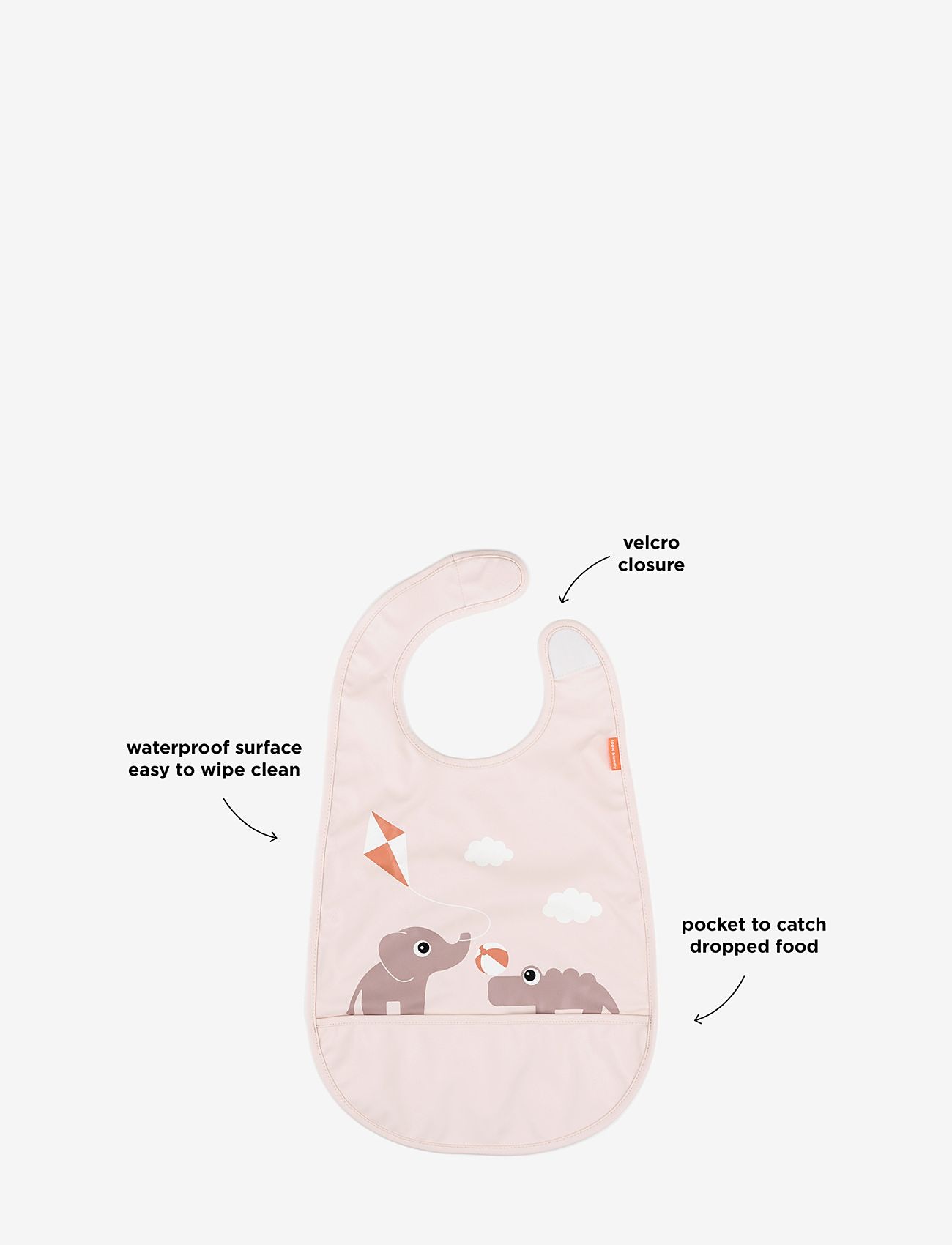 Done by Deer - Bib w/velcro Playground Powder - powder - 2