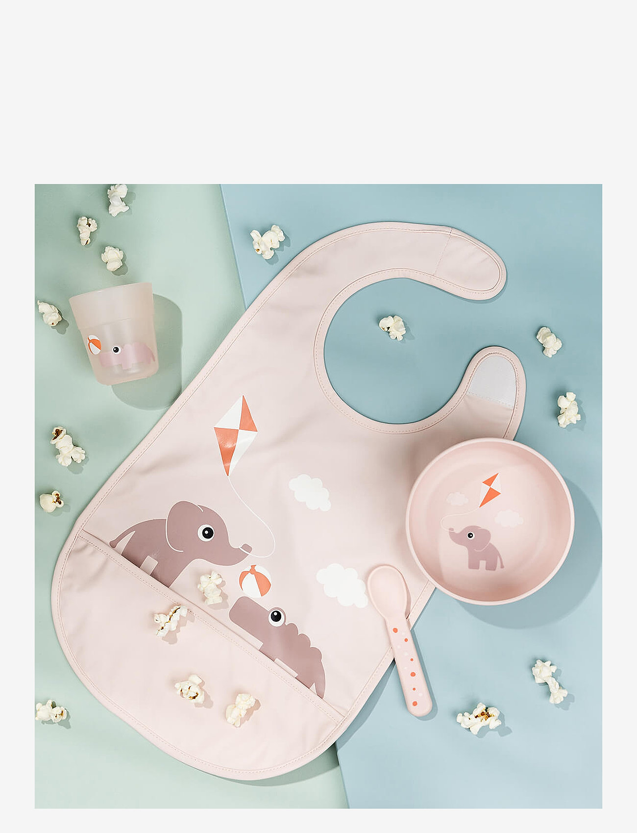 Done by Deer - Bib w/velcro Playground Powder - powder - 3