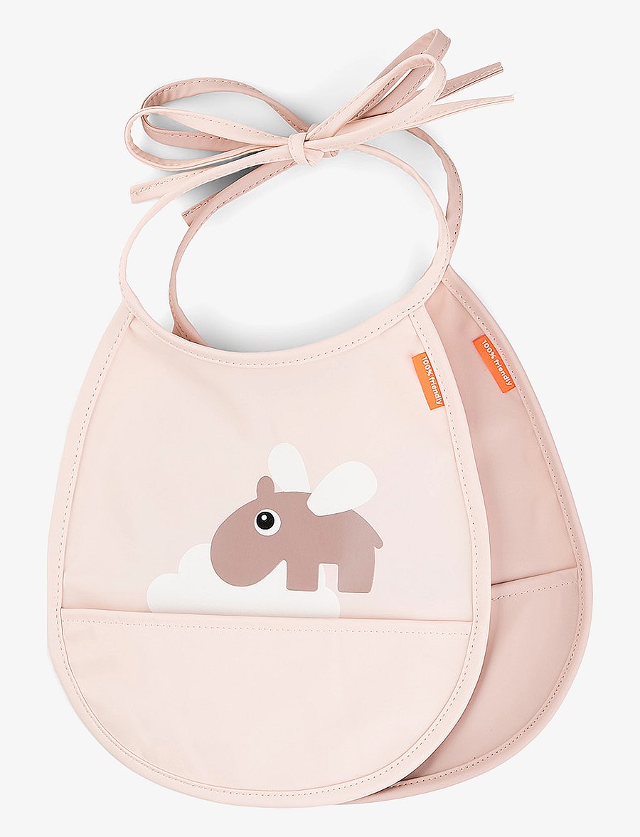 Done by Deer - Tiny pocket bib 2-pack Happy clouds Powder - Ärmellose lätzchen - powder - 1
