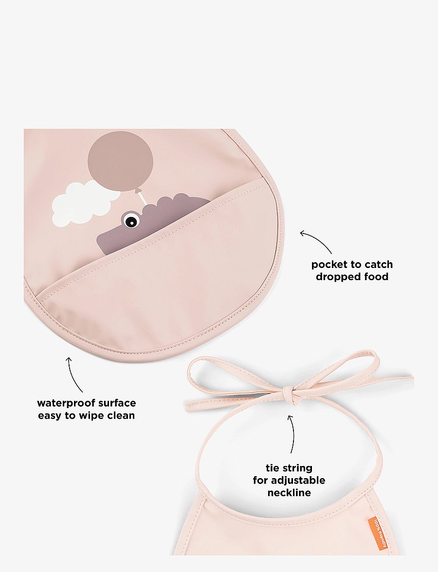 Done by Deer - Tiny pocket bib 2-pack Happy clouds Powder - Ärmellose lätzchen - powder - 3