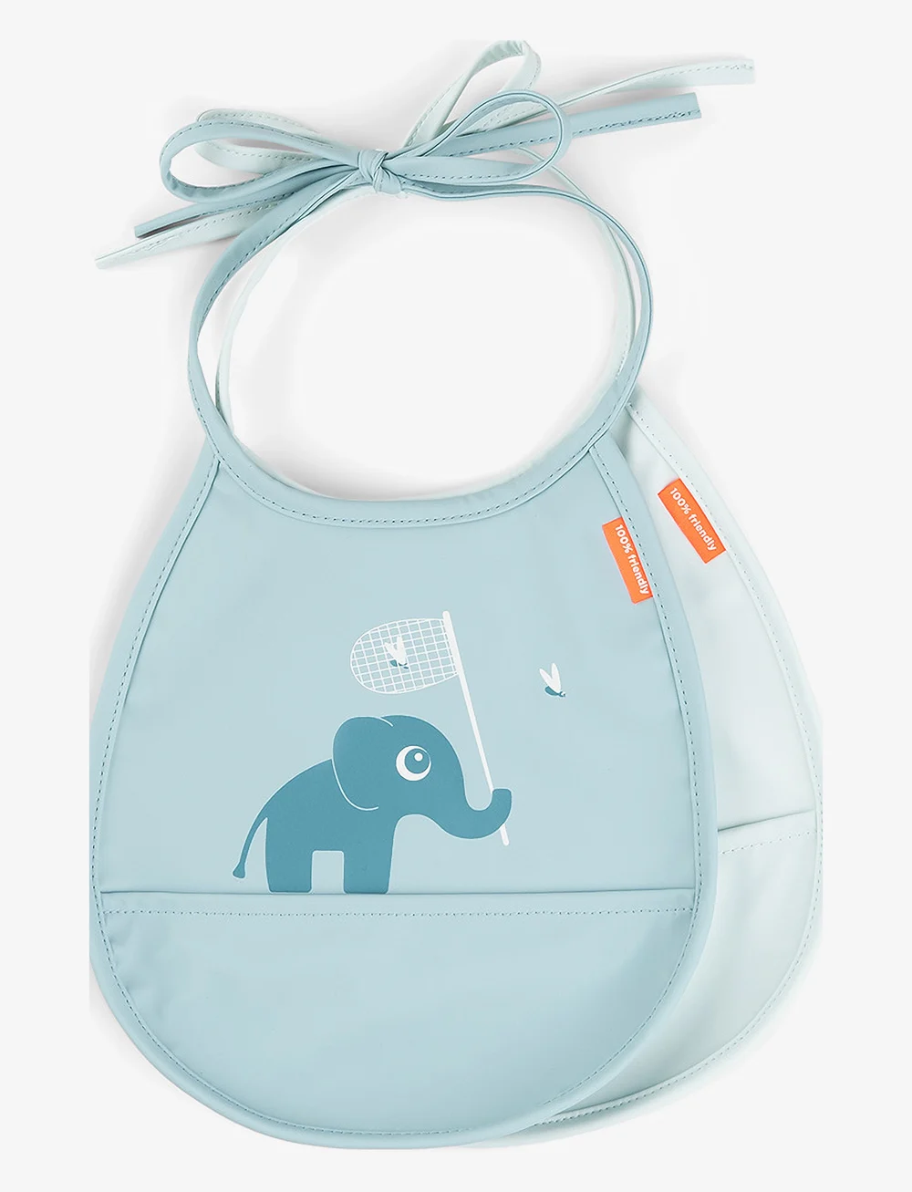 Done by Deer - Tiny pocket bib 2-pack Elphee Blue - varrukateta pudipõlled - blue - 1