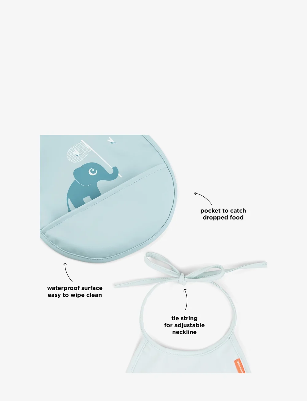 Done by Deer - Tiny pocket bib 2-pack Elphee Blue - varrukateta pudipõlled - blue - 3