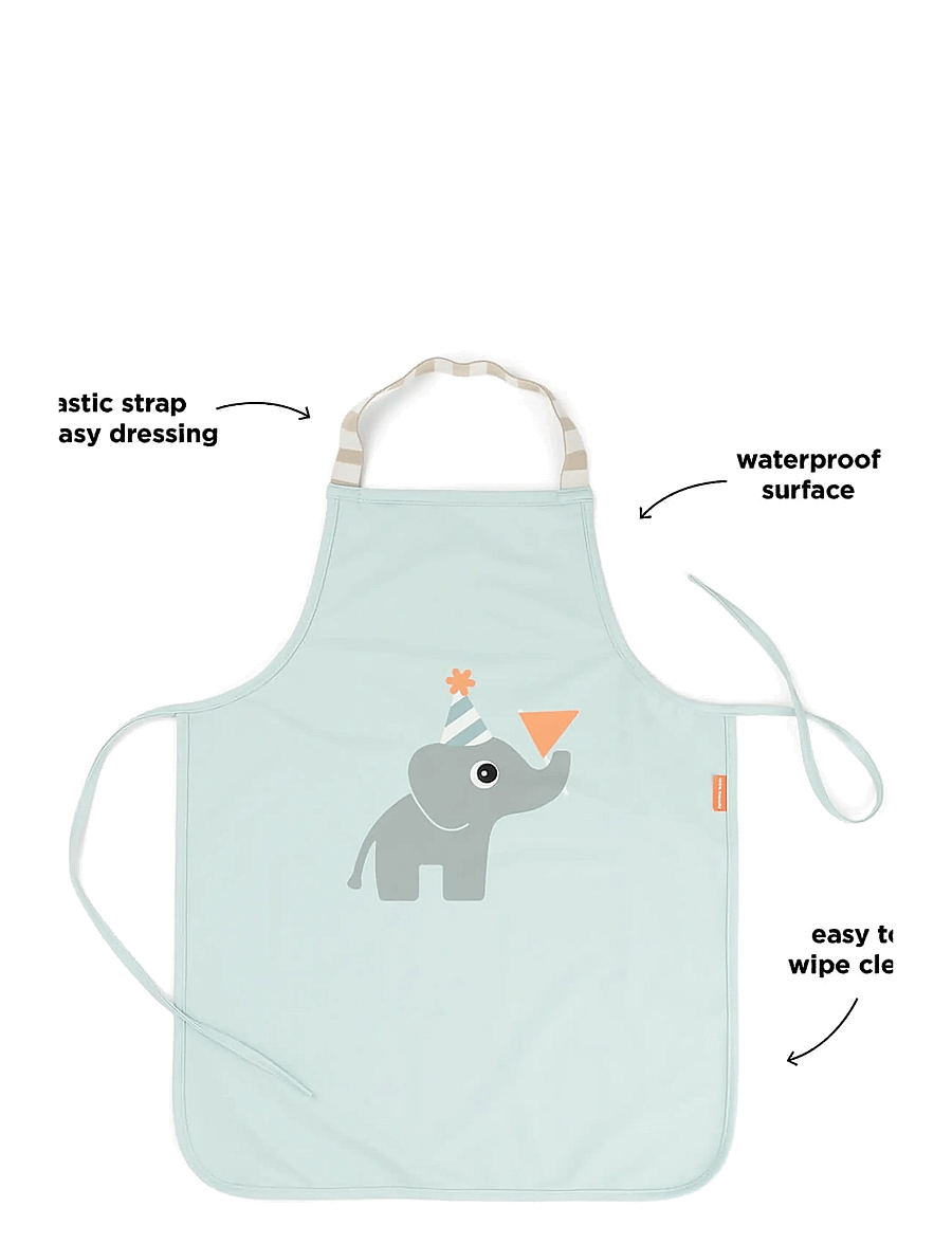 Done by Deer - Waterproof kids apron Celebration Blue - schürzen - blue - 2